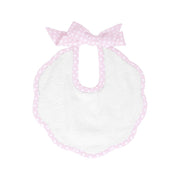 Scalloped Bib | Dusty Pink Gingham