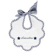 Monogrammed Scalloped Bib | Harbor Island Stripe