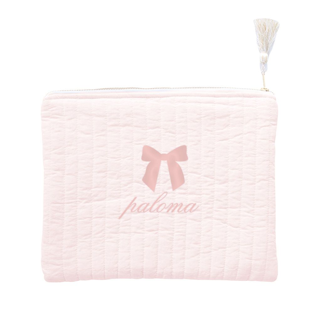 Monogrammed  Linen Pouch | Blossom Pink