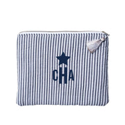 Monogrammed  Linen Pouch | Harbor Island Stripe