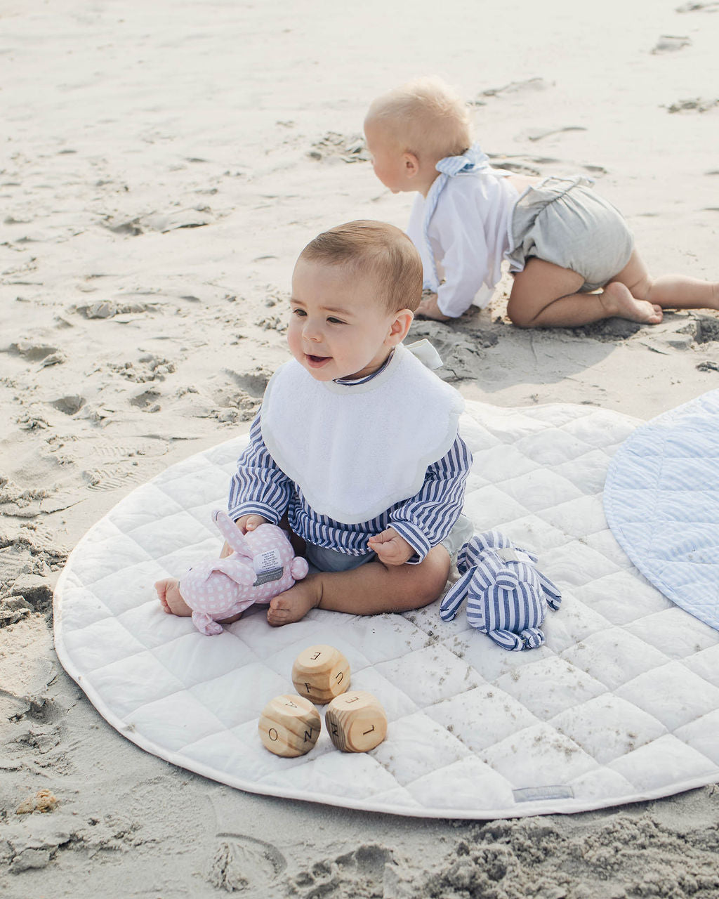 Scalloped Bib | Harbor Island Stripe