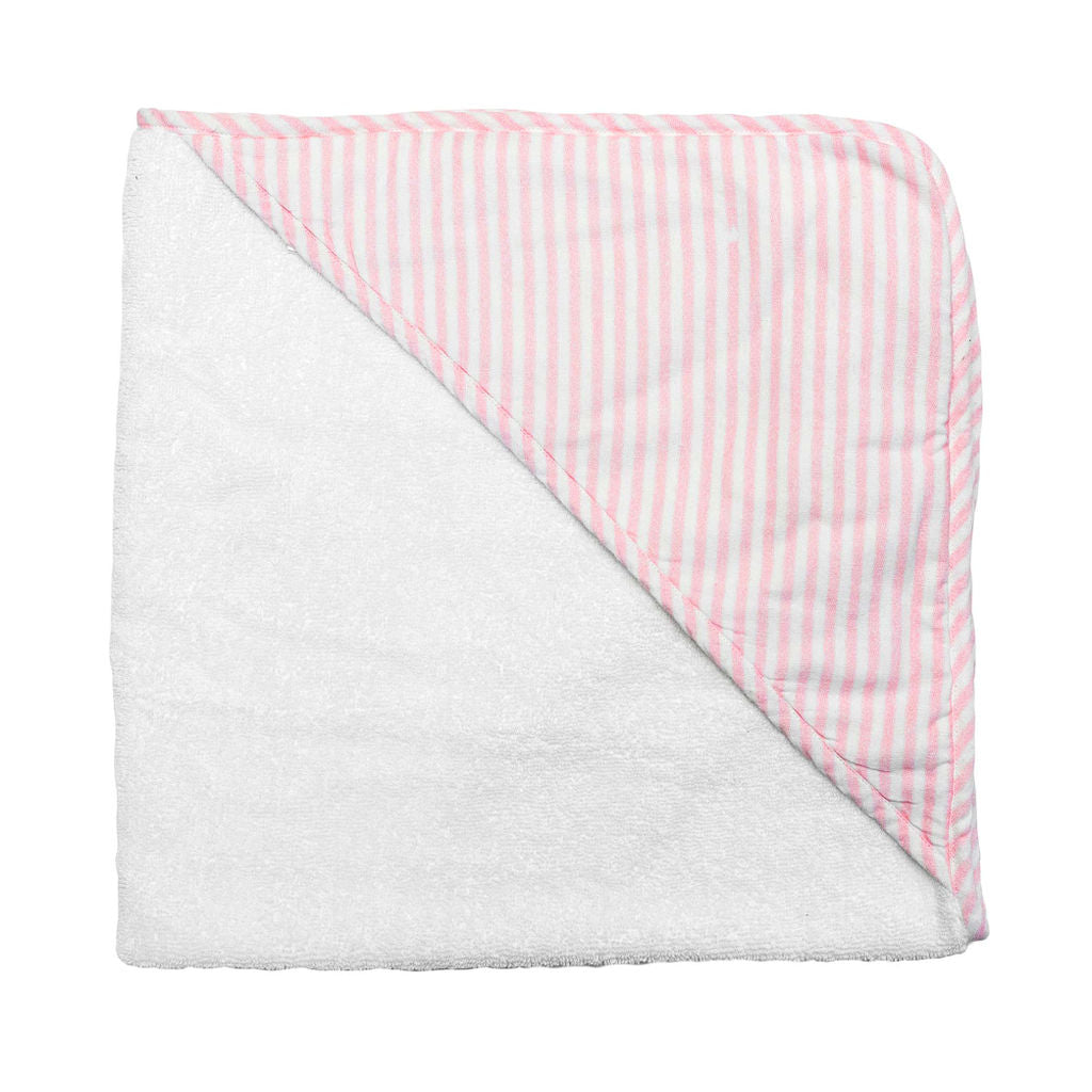 Hooded Towel | Palm Beach Pink Stripe Linen