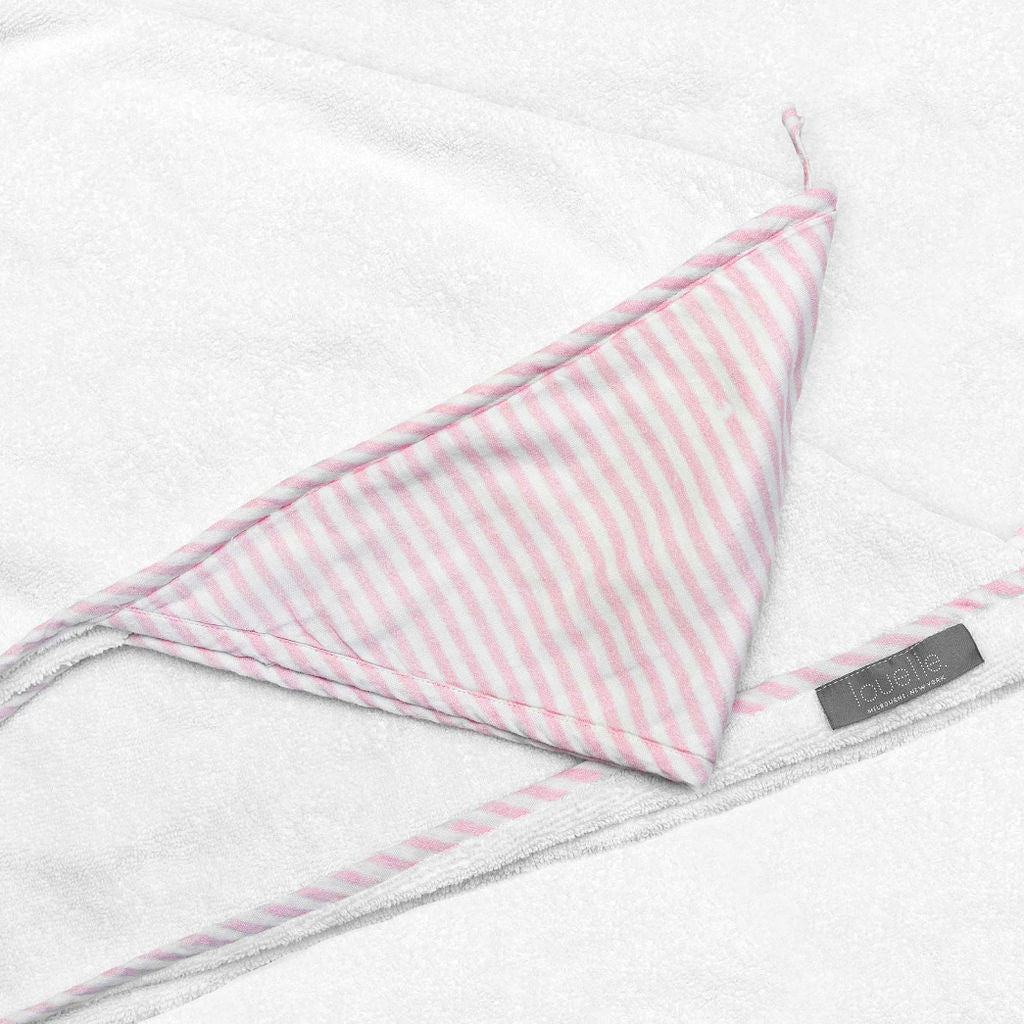 Hooded Towel | Palm Beach Pink Stripe Linen