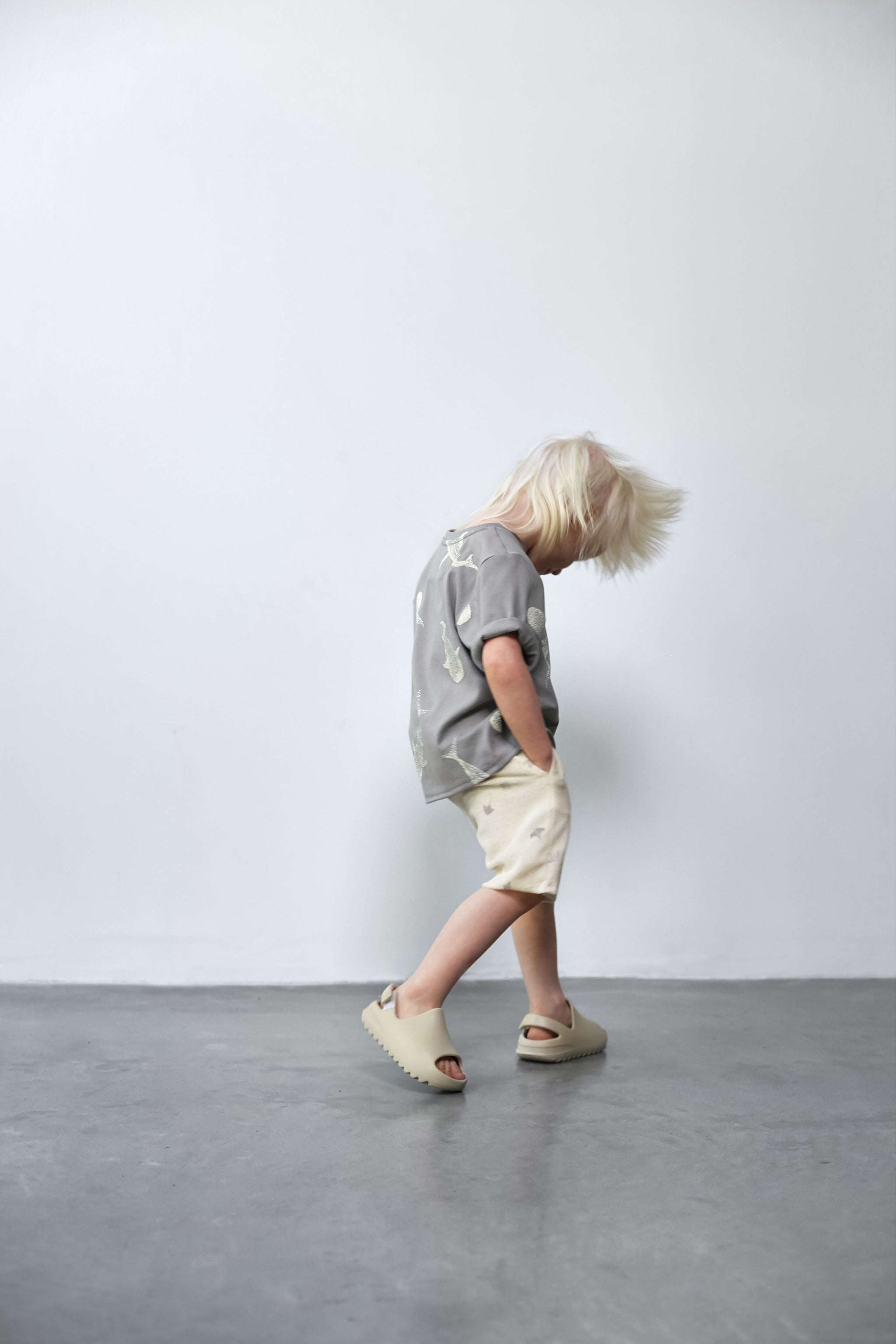 Terry Shorts With Print | Cream