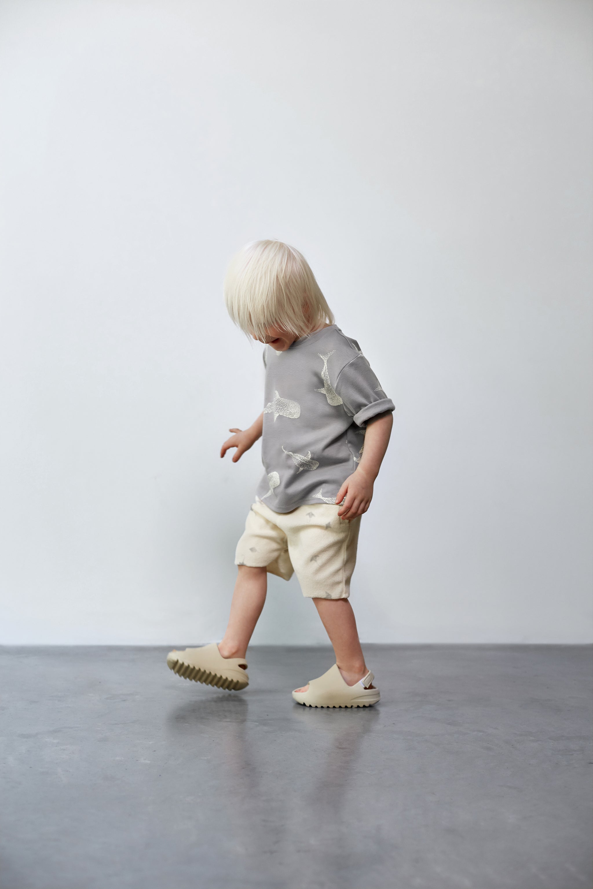 Terry Shorts With Print | Cream