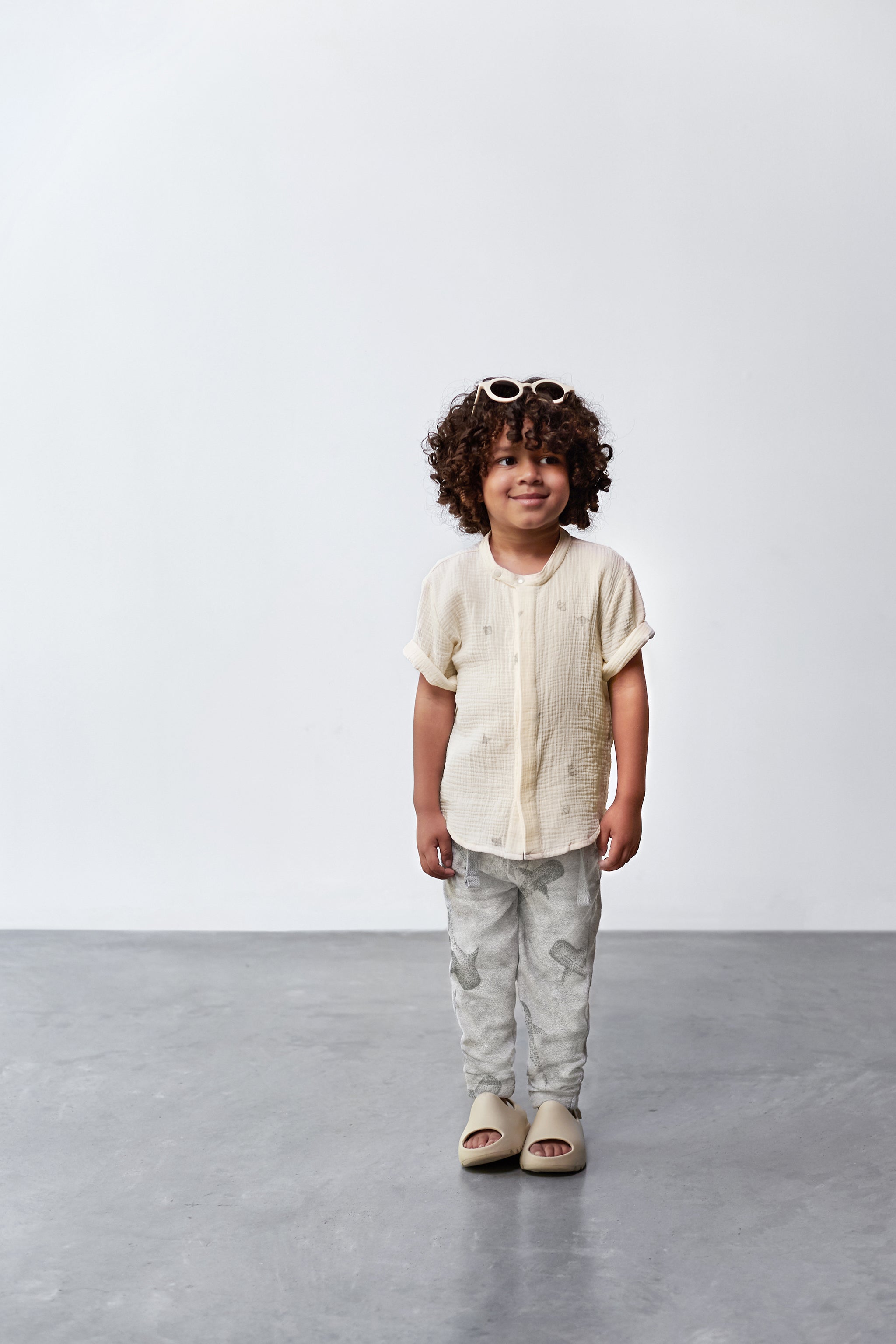 Terry Trousers | Heather Grey With Print