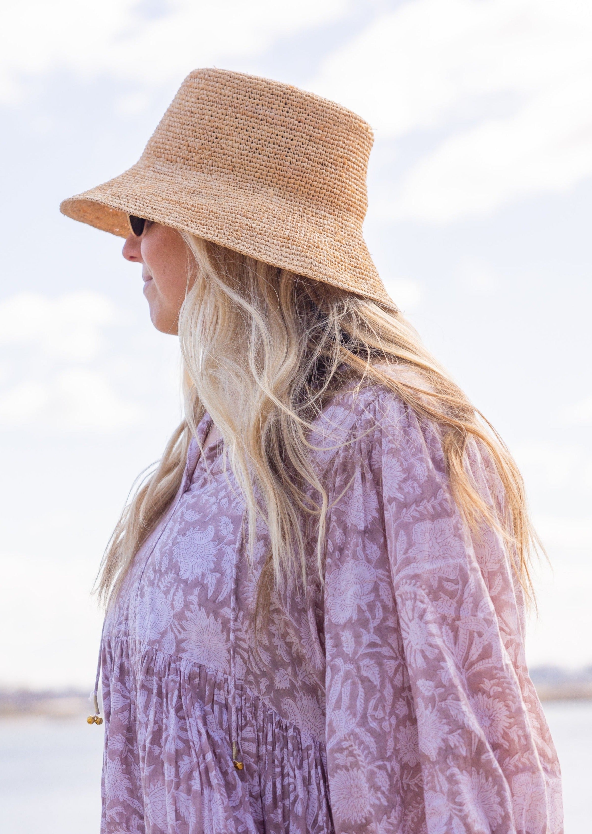 Chic Crochet Bucket Hat- Natural