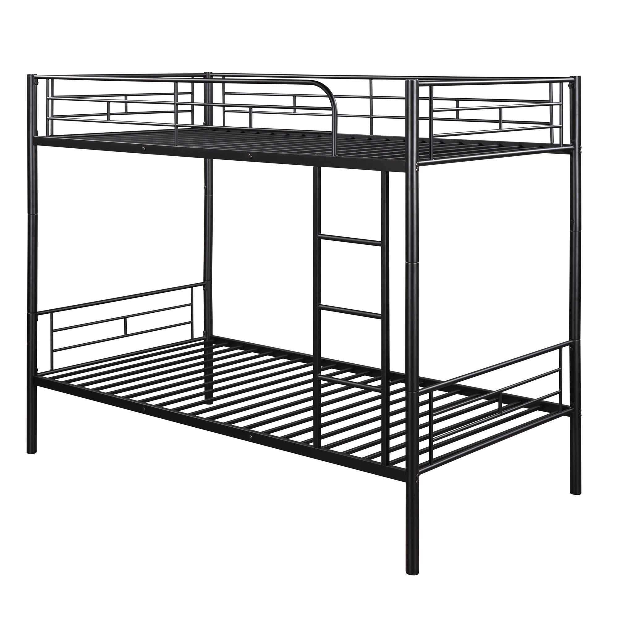 Twin Over Twin Metal Bunk Bed (Black)