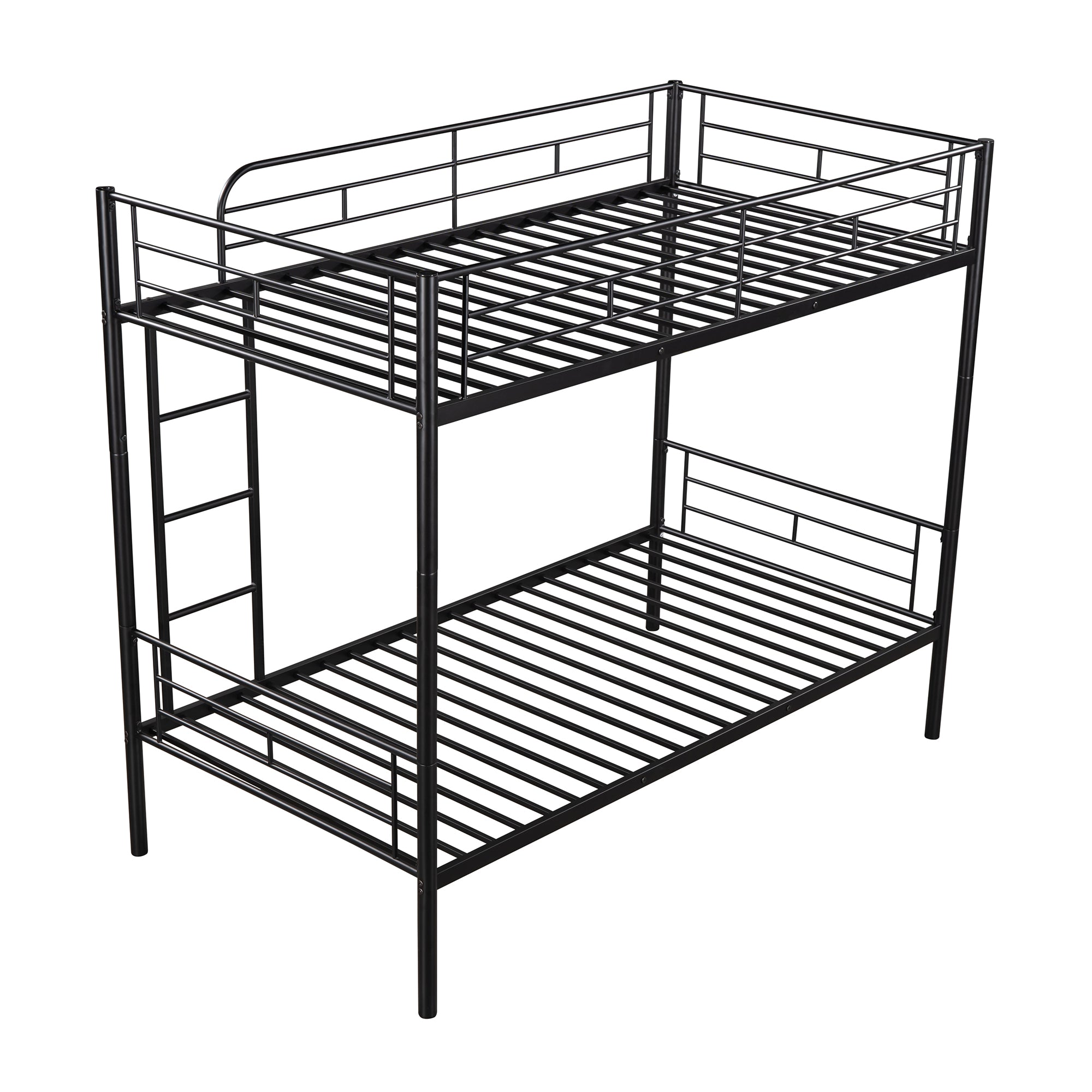 Twin Over Twin Metal Bunk Bed (Black)