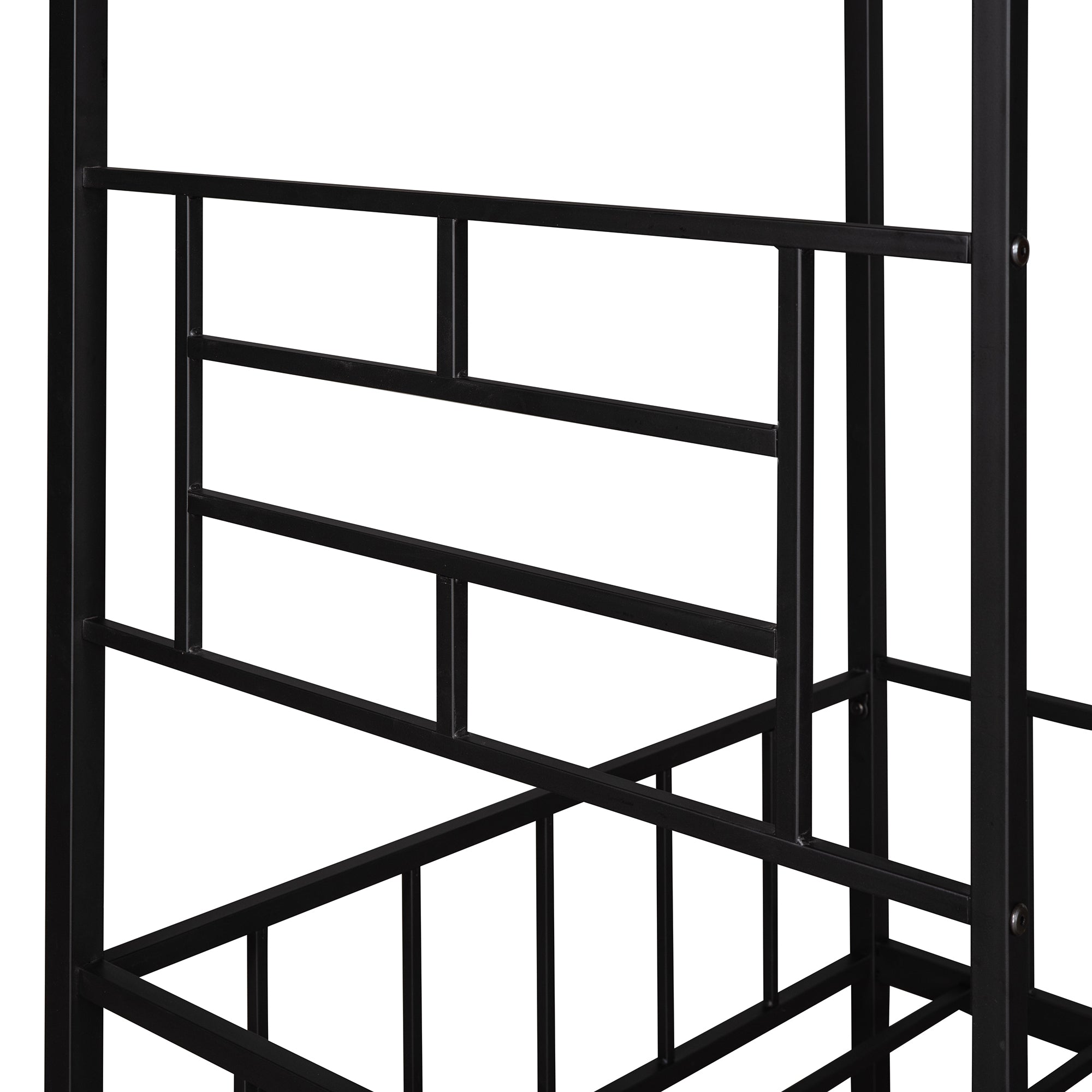 Metal House Bed Frame Twin Size with Slatted Support No Box Spring Needed Black