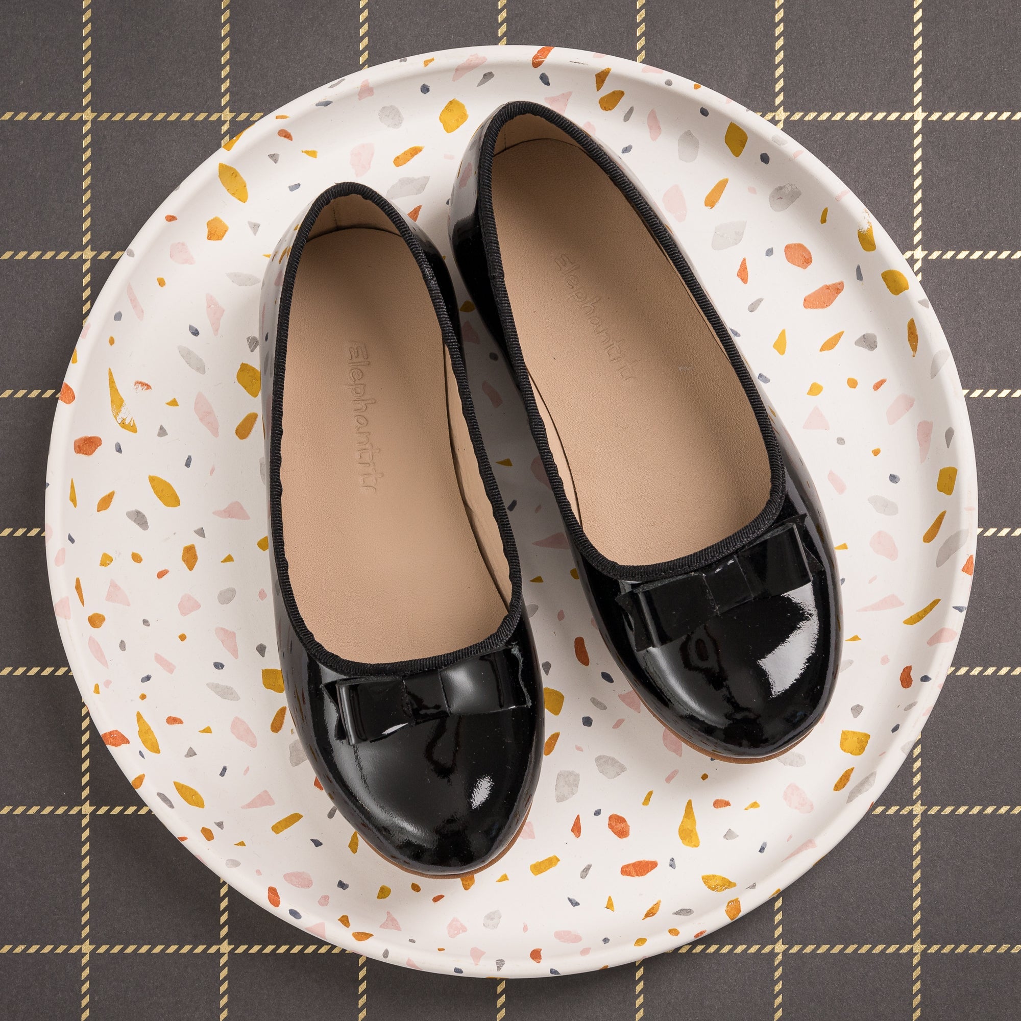 Camille Flats Ptn Black