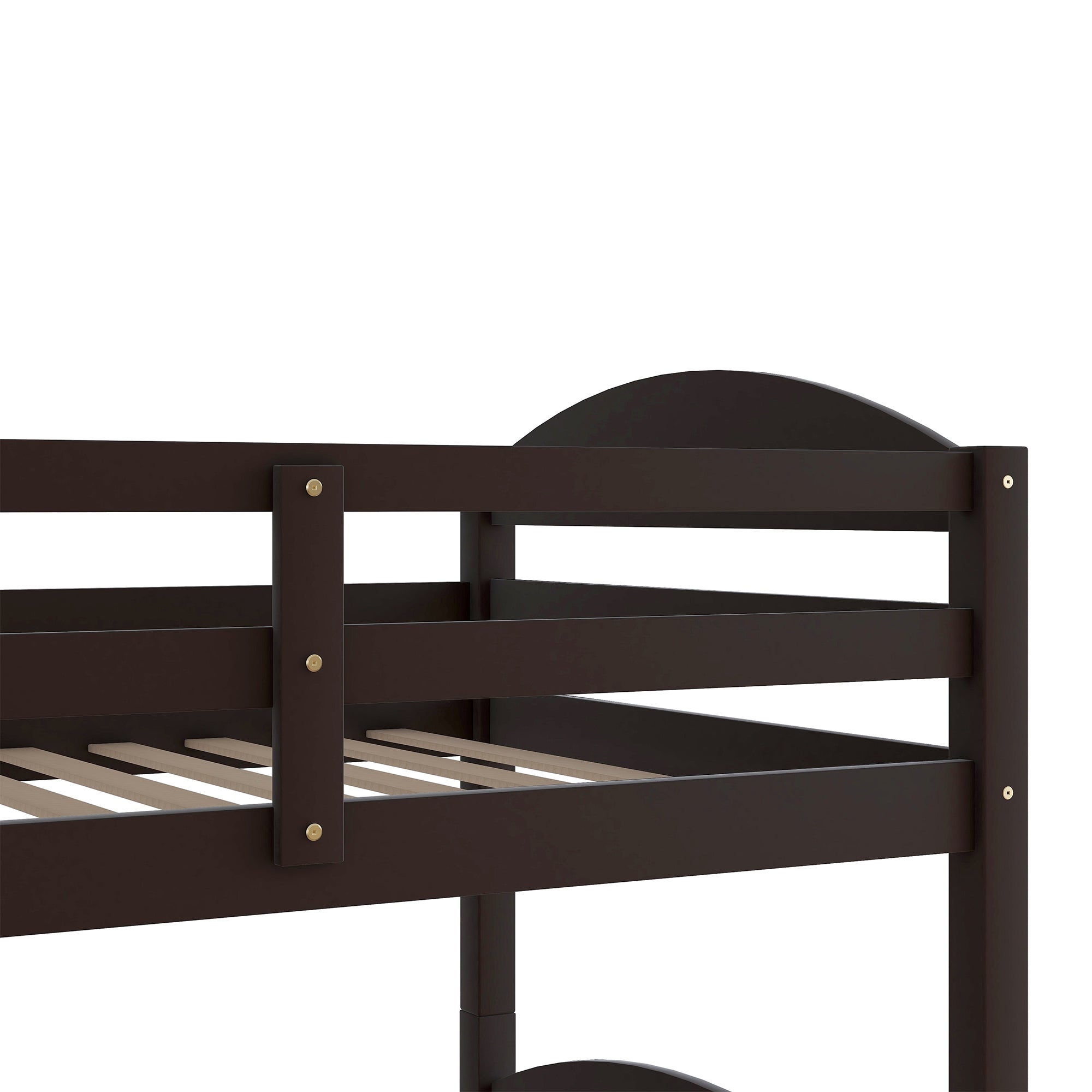 Twin L-Shaped Bunk bed with Trundle-Espresso