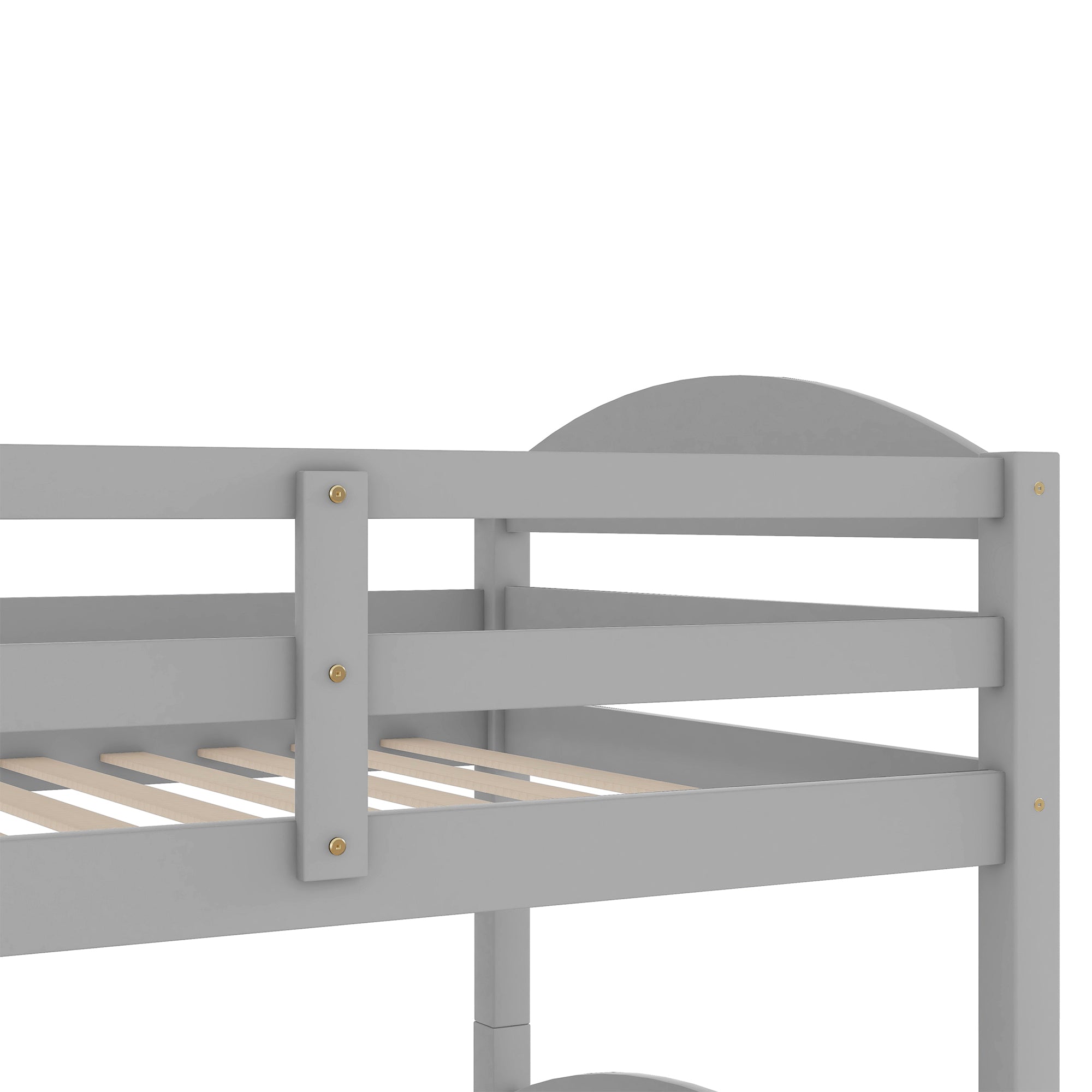 Twin L-Shaped Bunk bed with Trundle-Gray