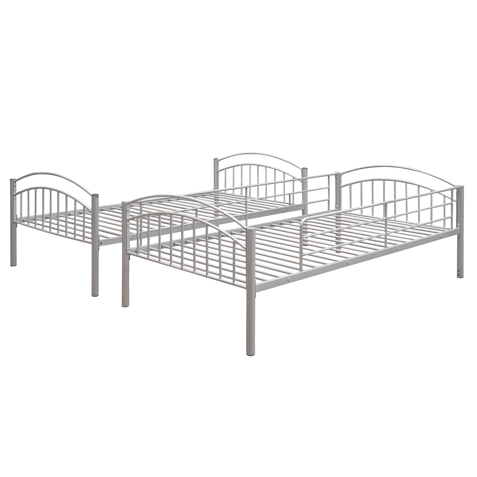 Twin Over Twin Metal Bunk Bed,Divided into Two Beds(Silver)