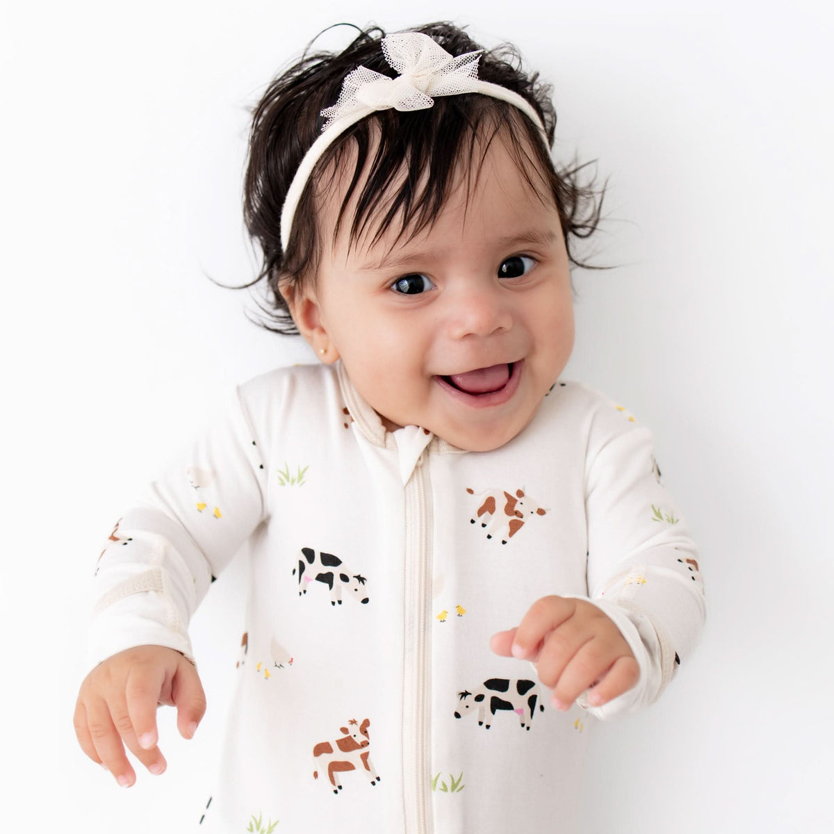 Cow Zippered Footie
