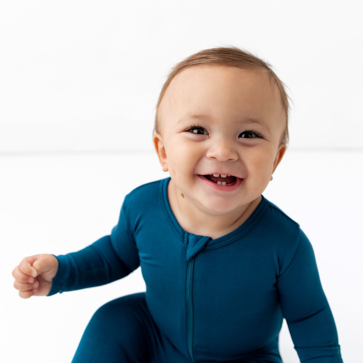 Deep Blue Zippered Footie