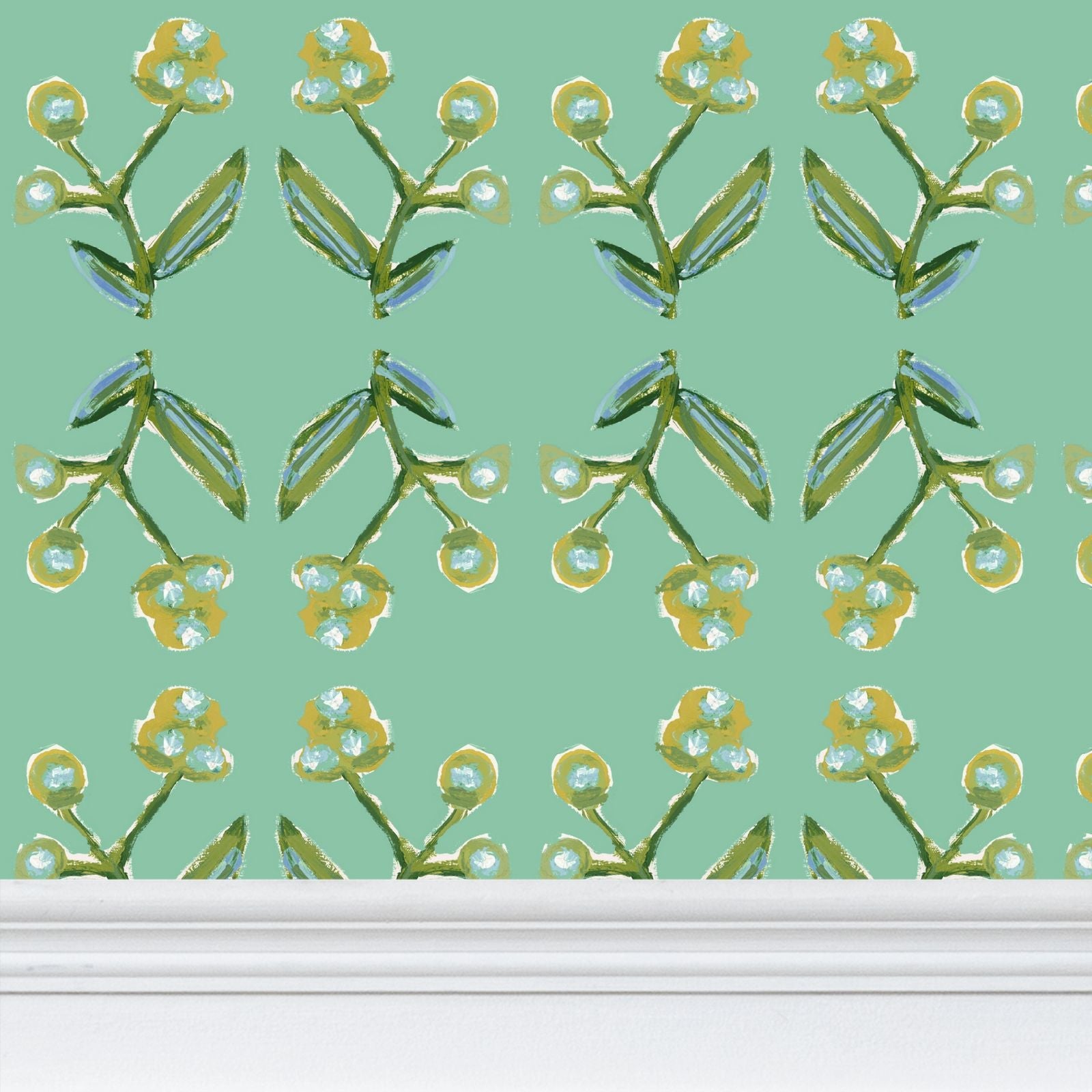 Antonia Wallpaper (green & Citron)