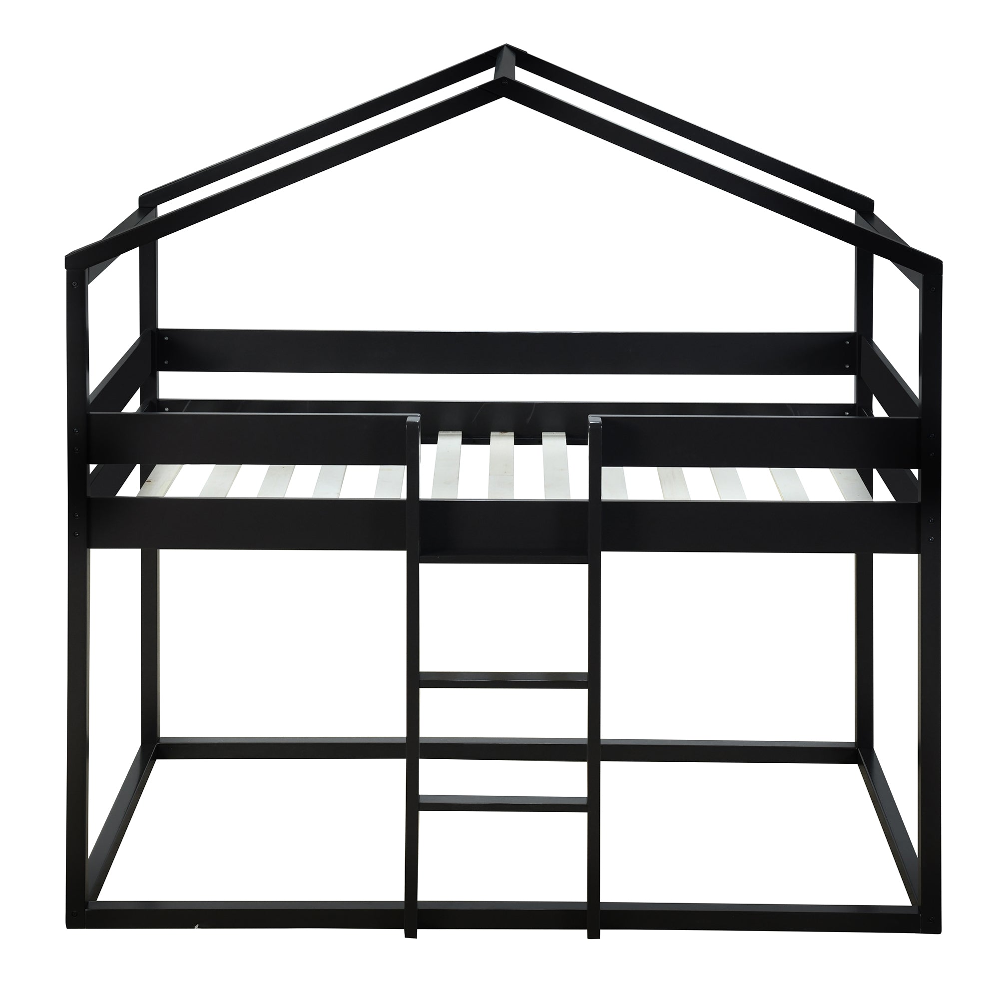 Twin Over Twin Bunk Bed Wood Bed with Tent, Espresso