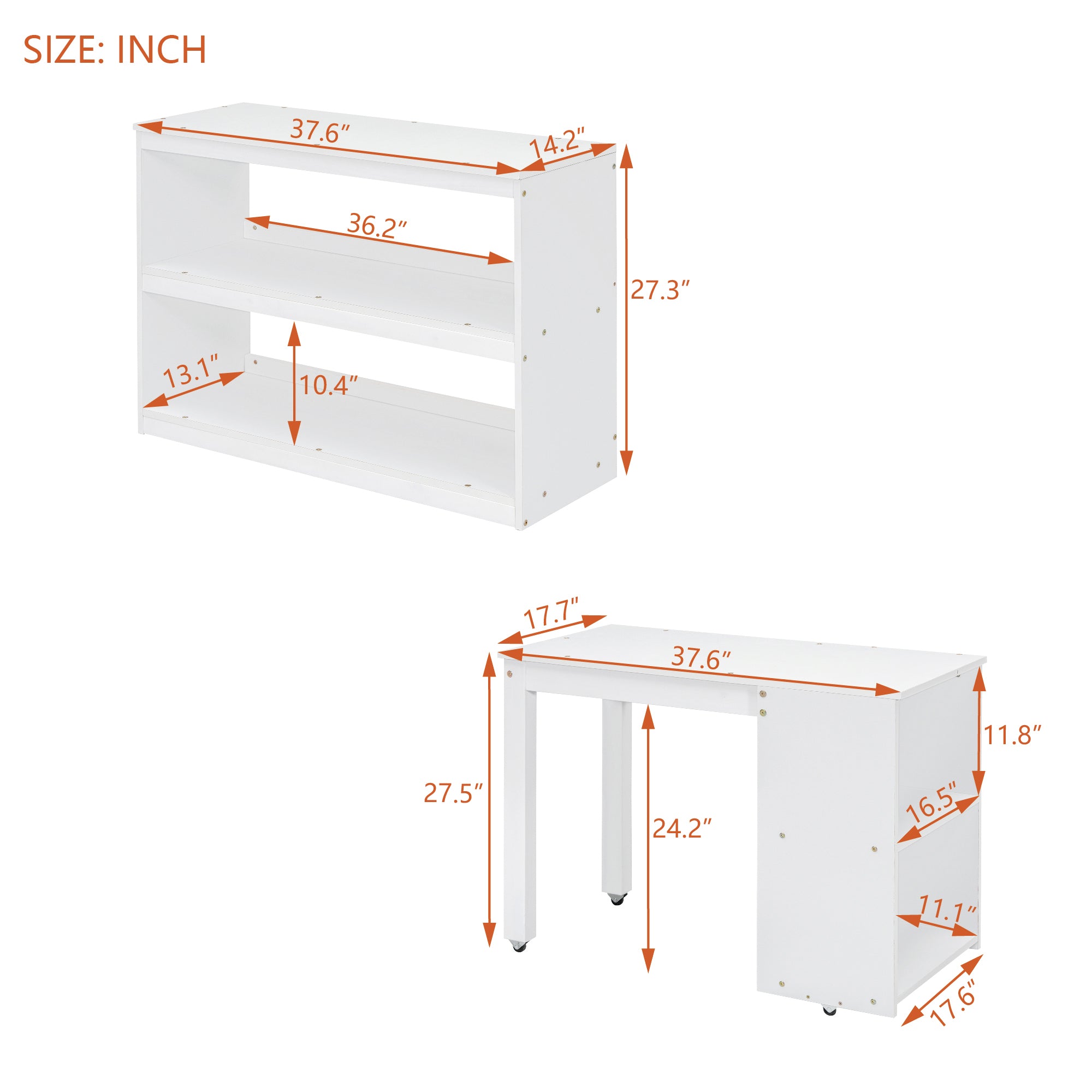 Twin Size Loft Bed with Retractable Writing Desk and 3 Drawers, Wooden Loft Bed with Storage Stairs and Shelves, White