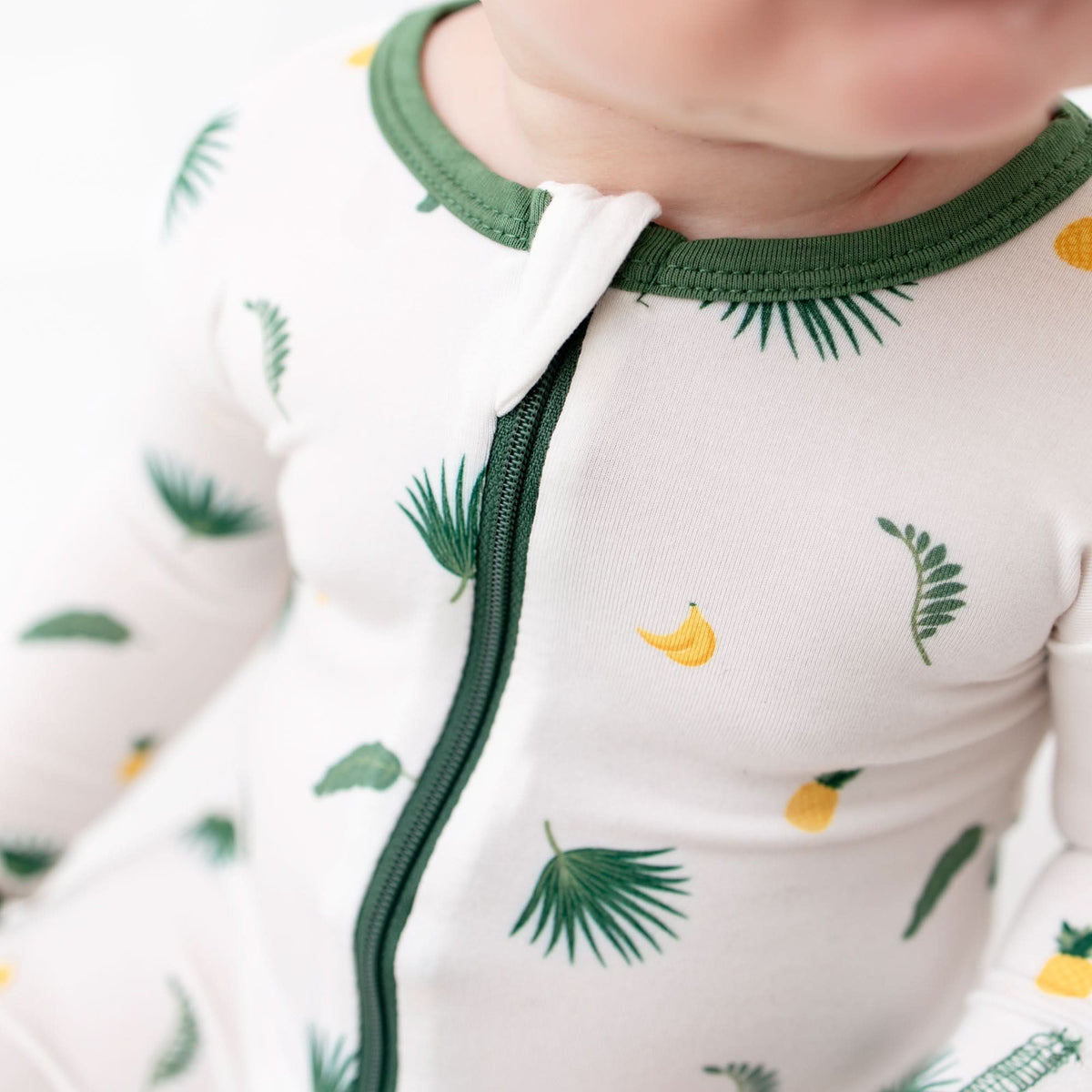 Tropical Palms Zippered Footie