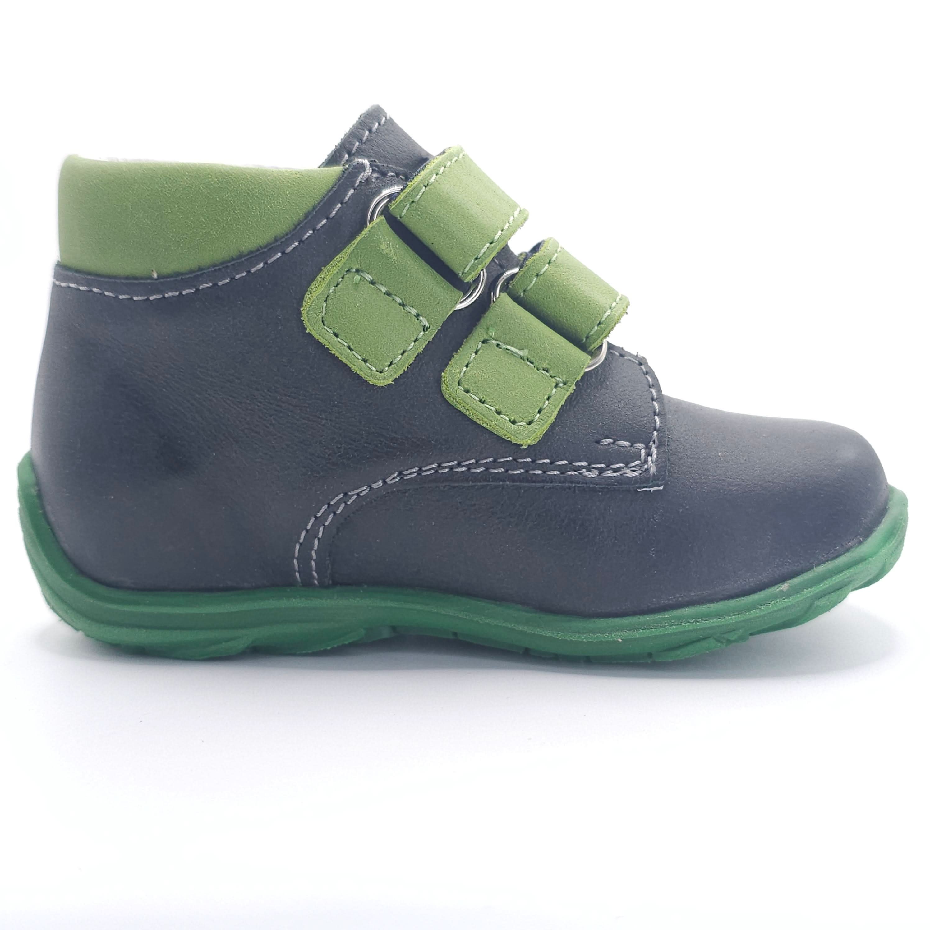 Boys Double Velcro Shoe In Green