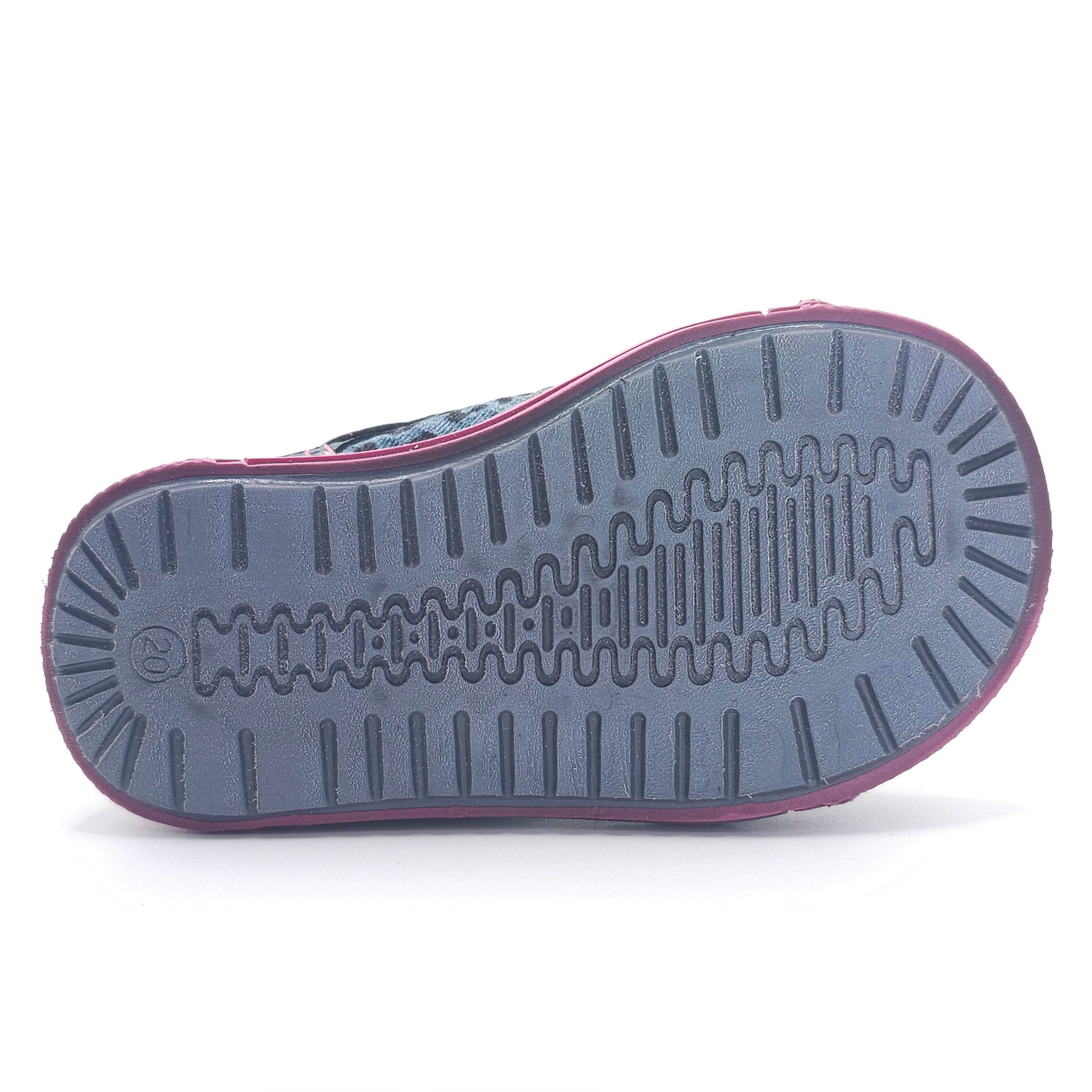 Girls High Zip Shoe In Navy And Pink