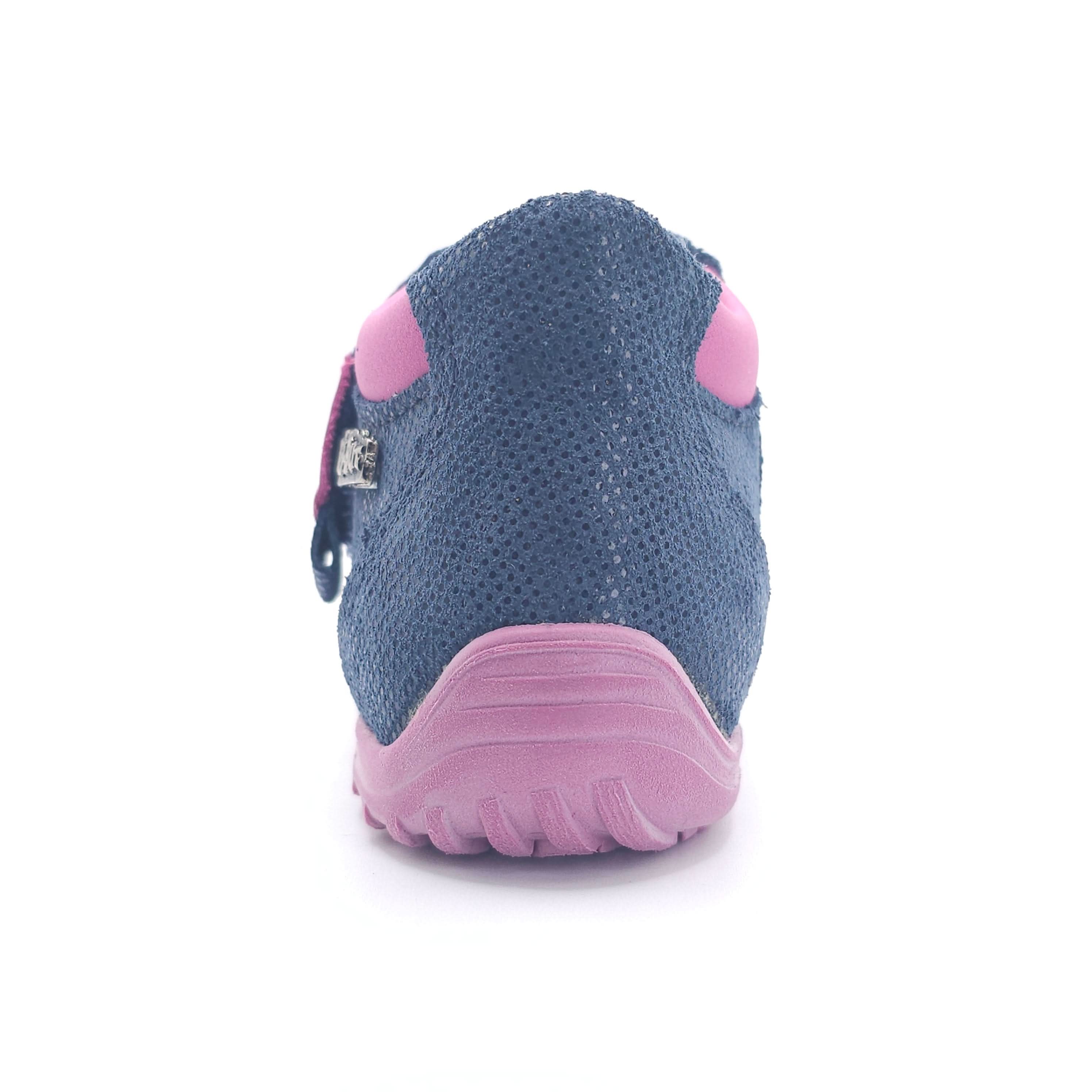Girls Velcro Shoe In Navy And Pink