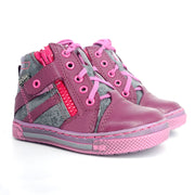 Girls High Zip Shoe In Purple