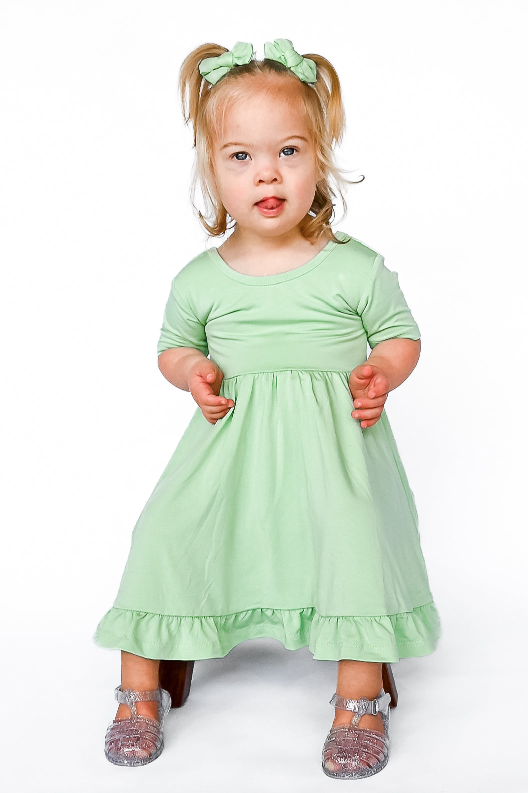 Jade | Toddler & Girls Bamboo Ruffle Twirl Dress