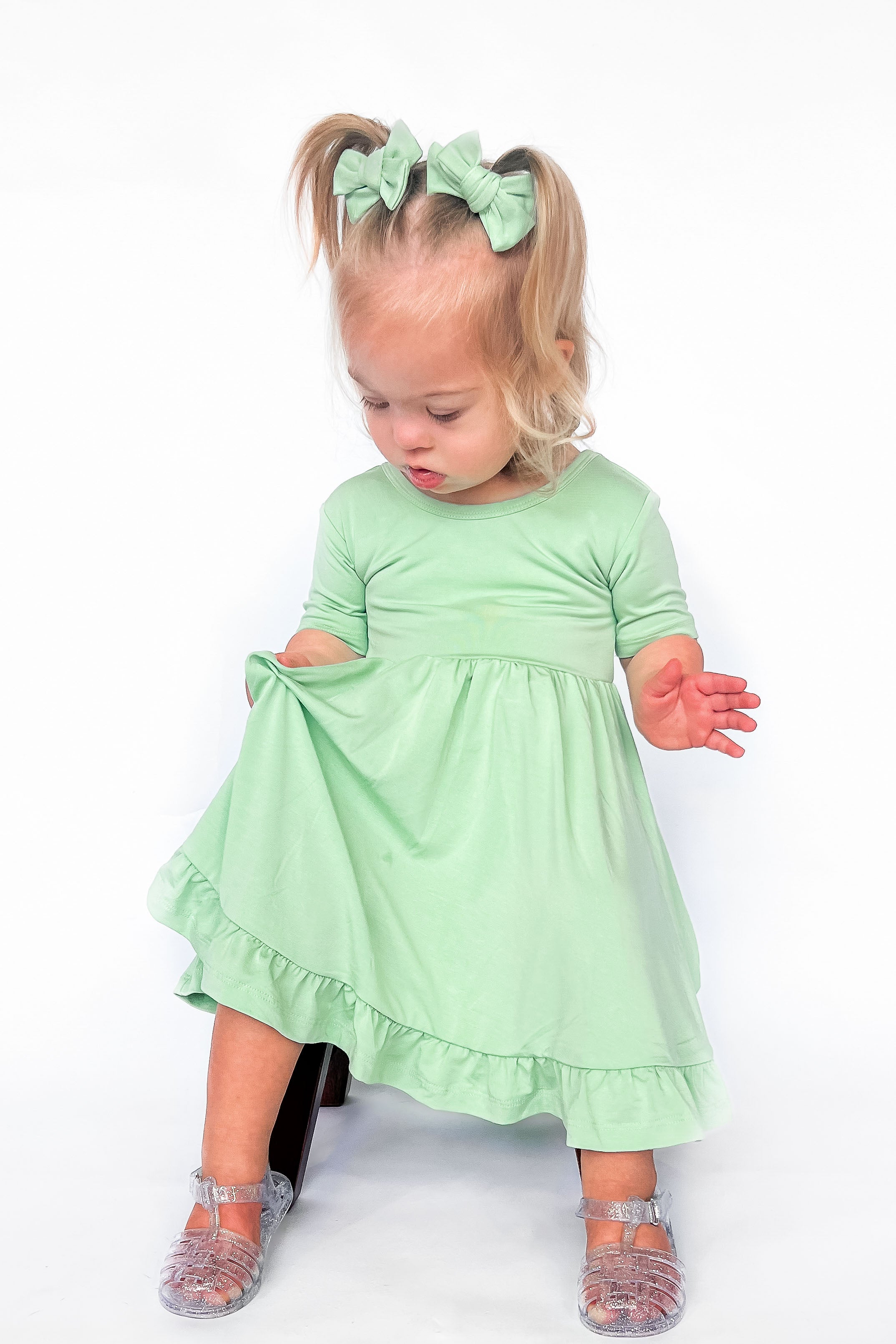 Jade | Toddler & Girls Bamboo Ruffle Twirl Dress