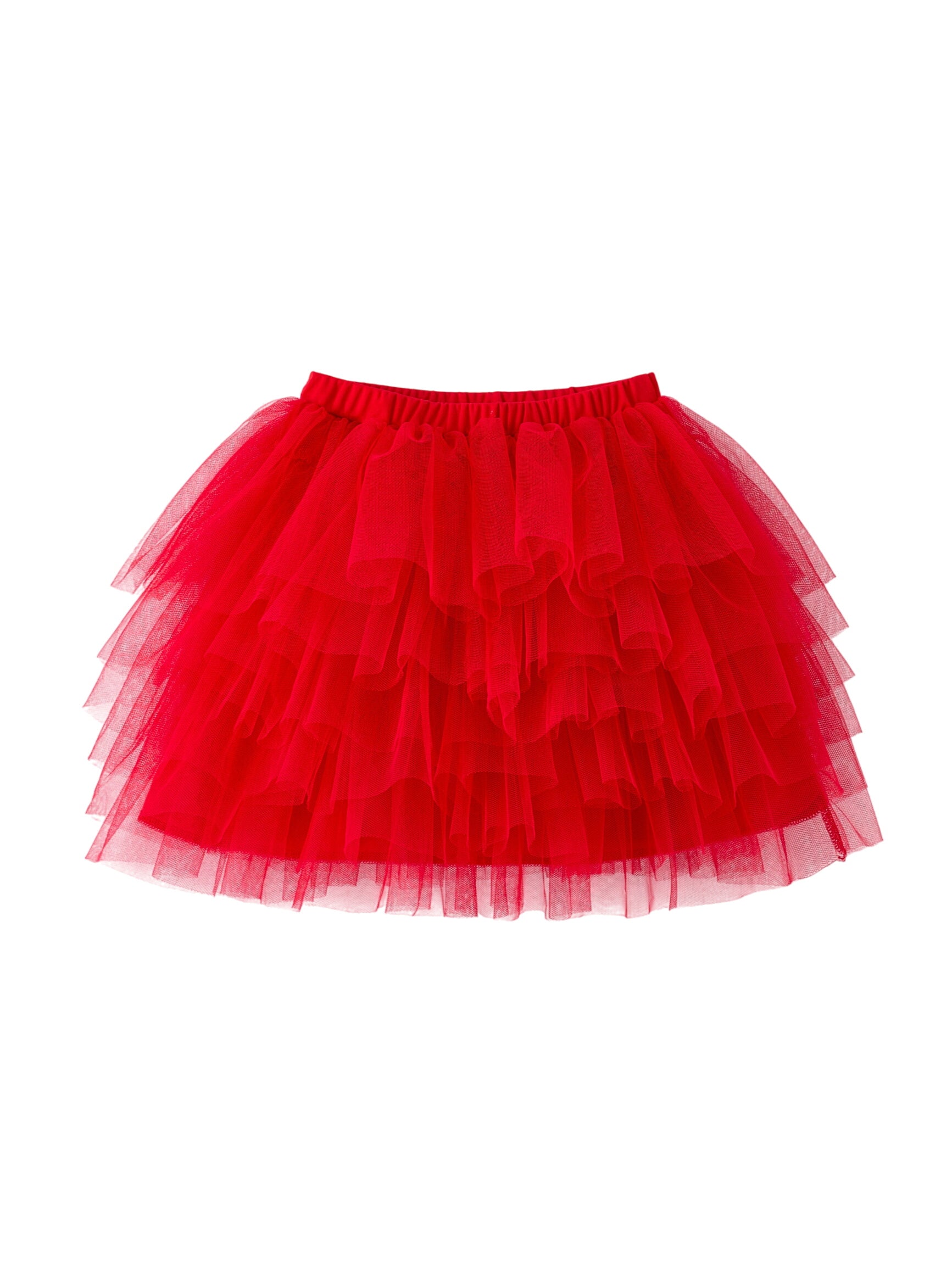 Valentine's Day Summer Red Girls' Tulle Skirt