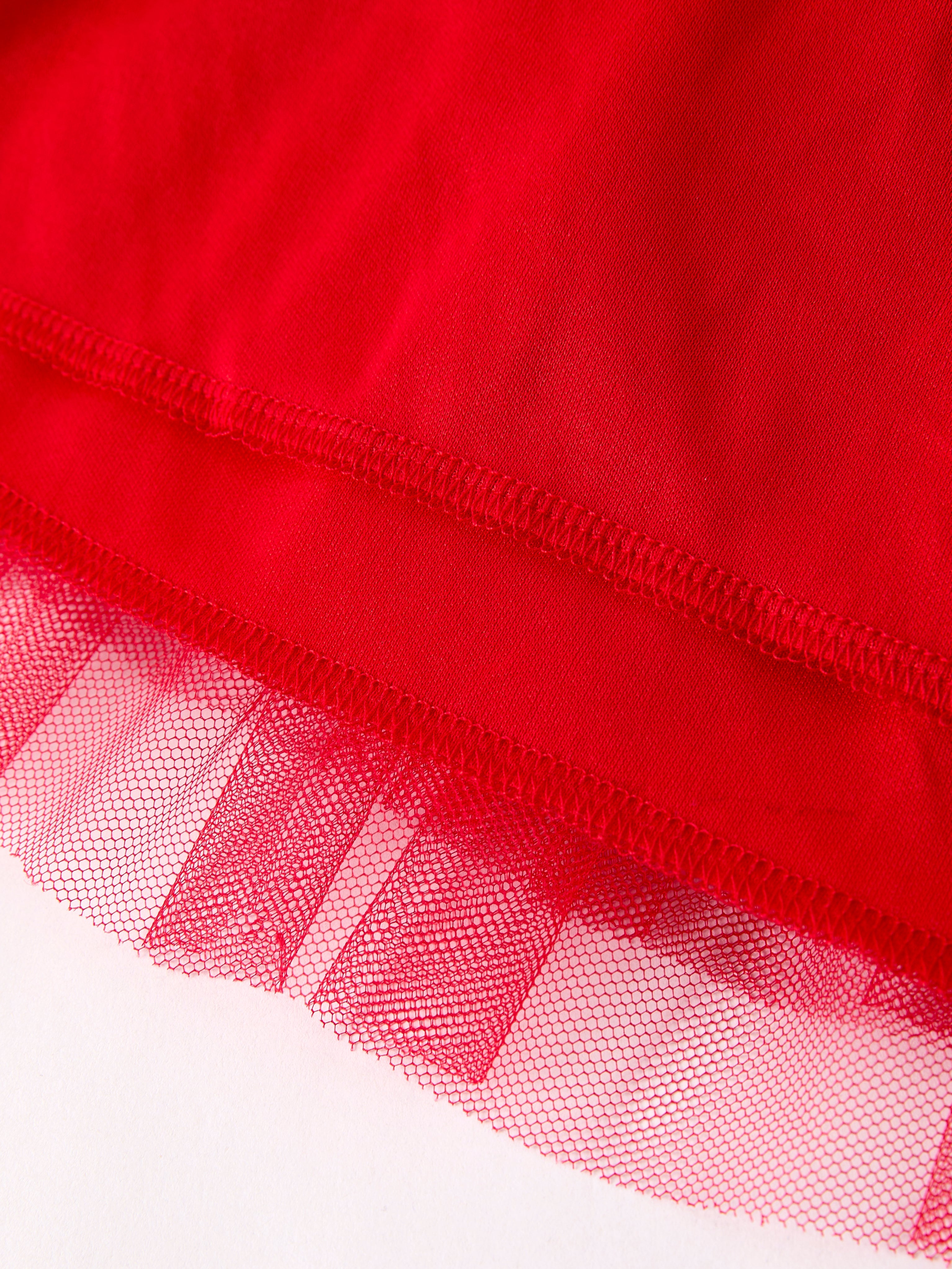 Valentine's Day Summer Red Girls' Tulle Skirt