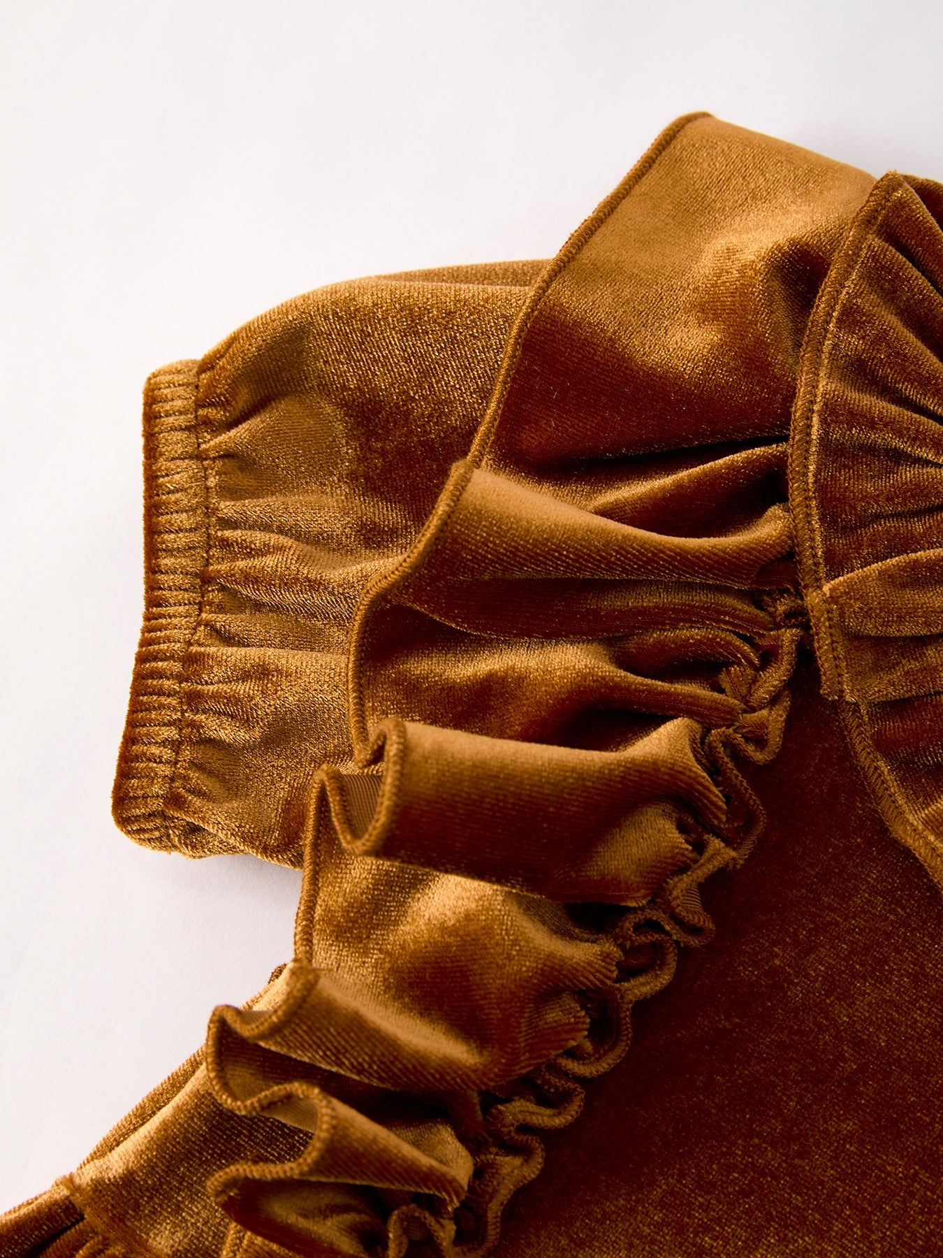 Autumn Brown Velvet Girls Dress