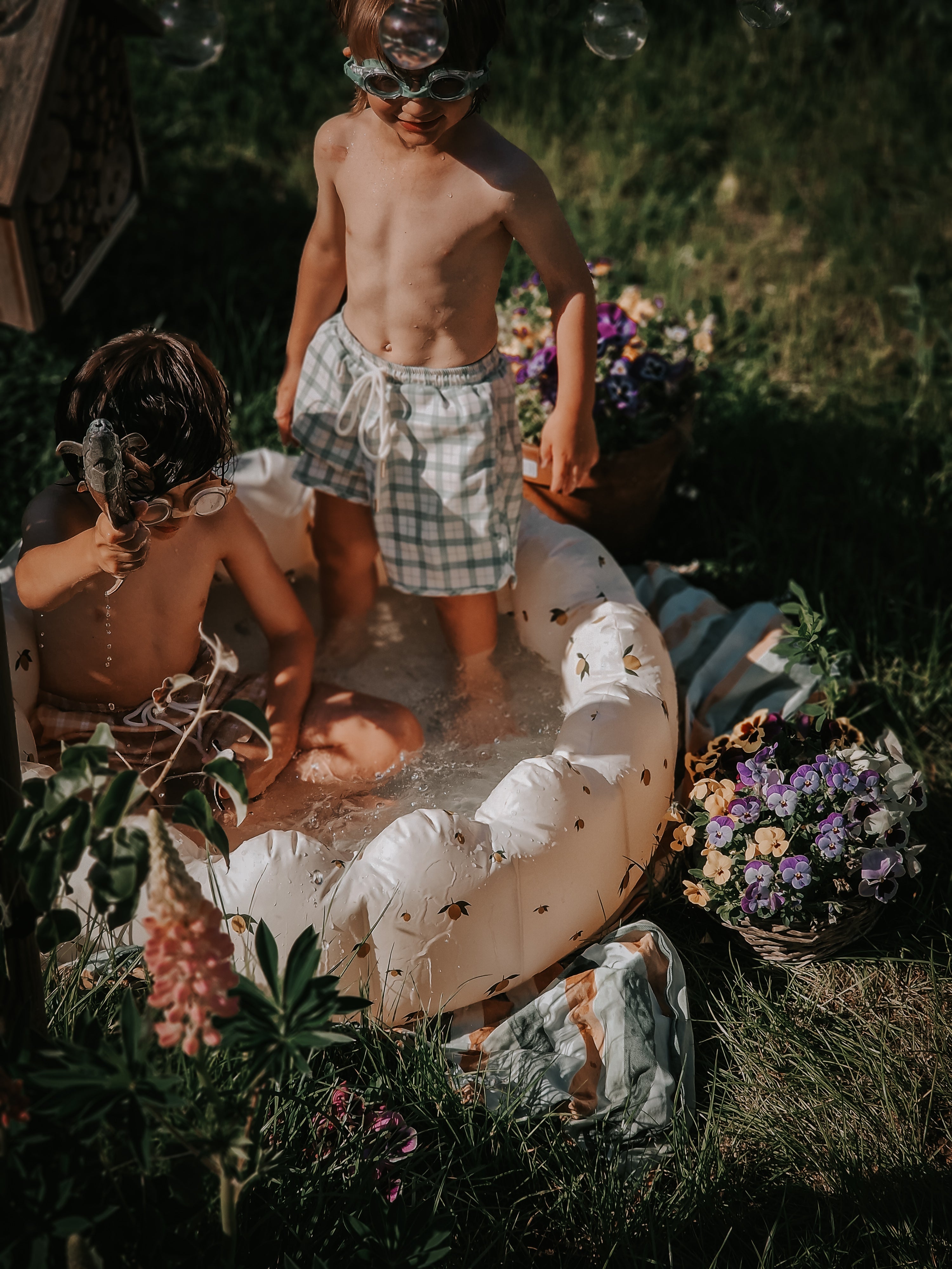 Swim Trunks | Upf + Recycled - Fern Plaid