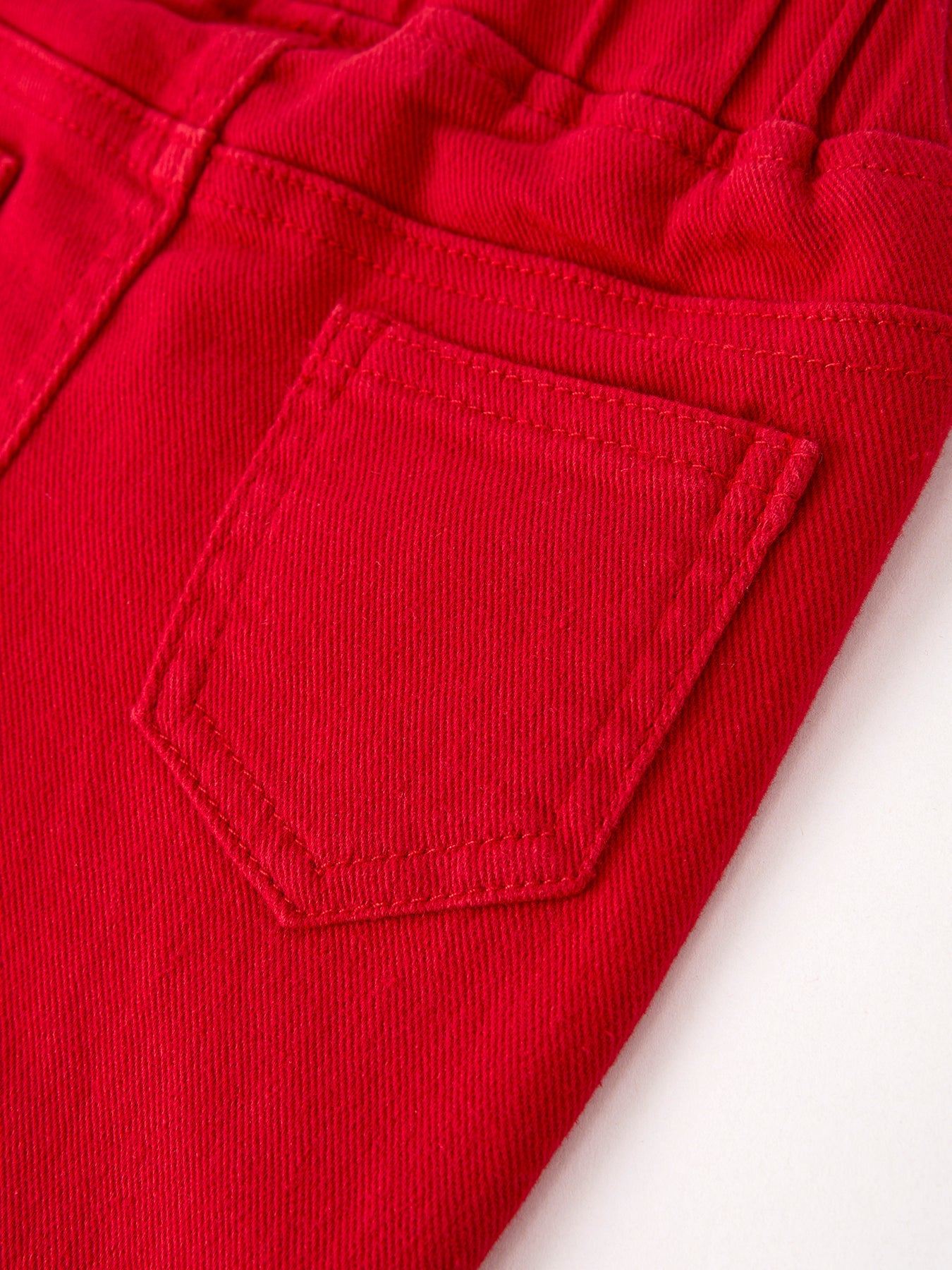 Dark Red Flared Elastic Jeans