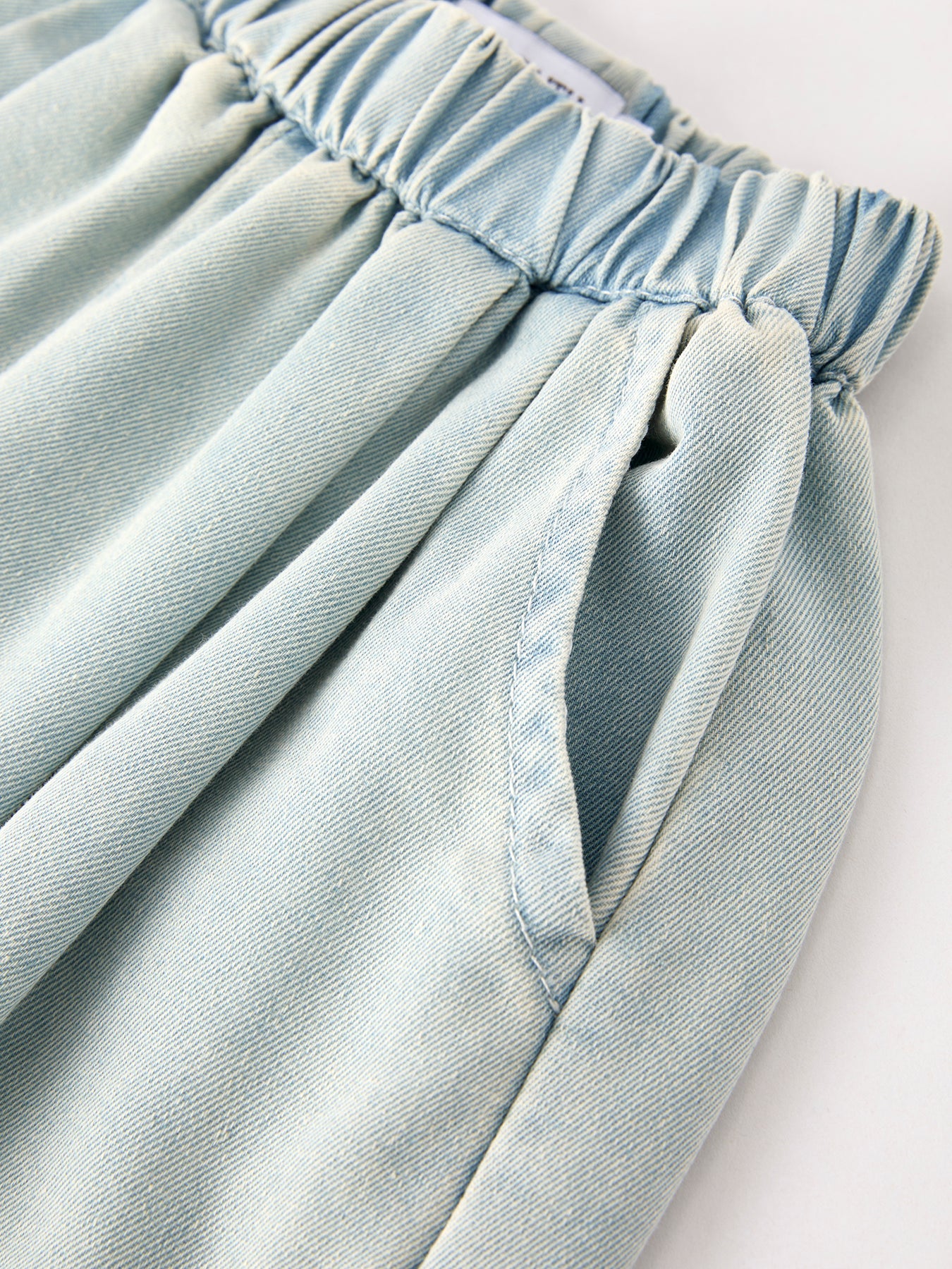 Summer Light Color Denim Lace Girls Set