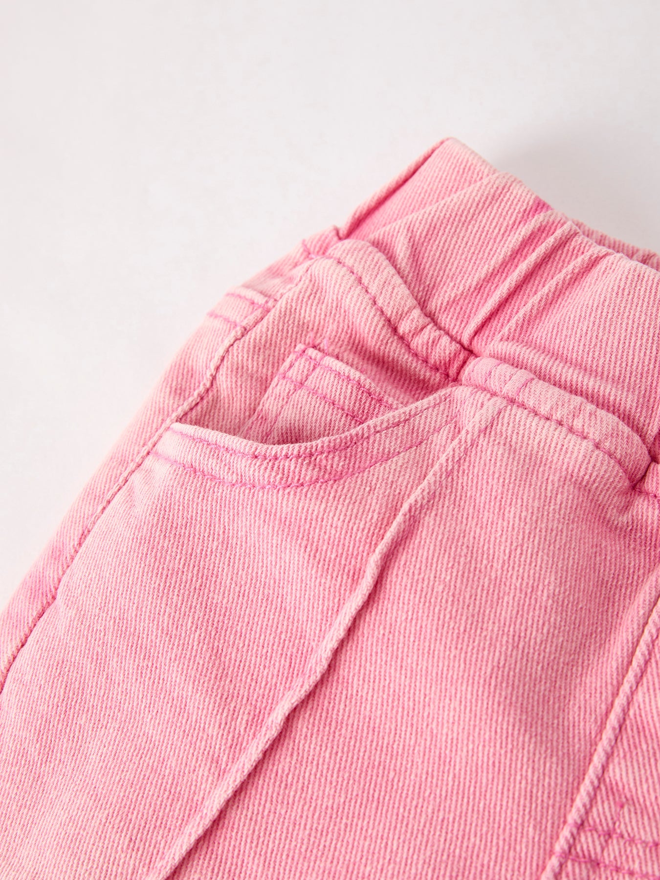 Pink Flared Elastic Jeans