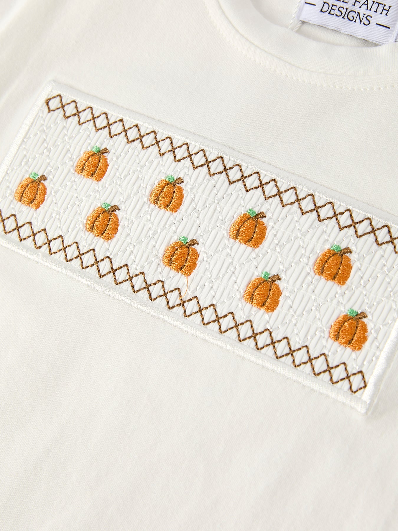 Halloween & Thanksgiving Pumpkin Smock Embroidered Plaid Boys 'set