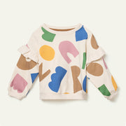Recycled Cotton  Ruffled Sweatshirt