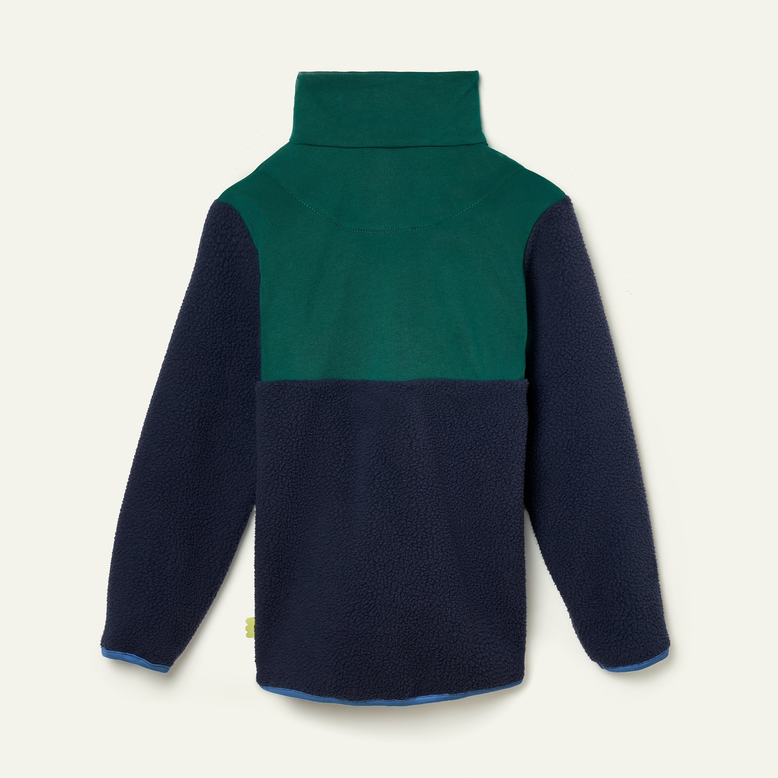 Recycled Cotton And Sherpa Navy Zip Up