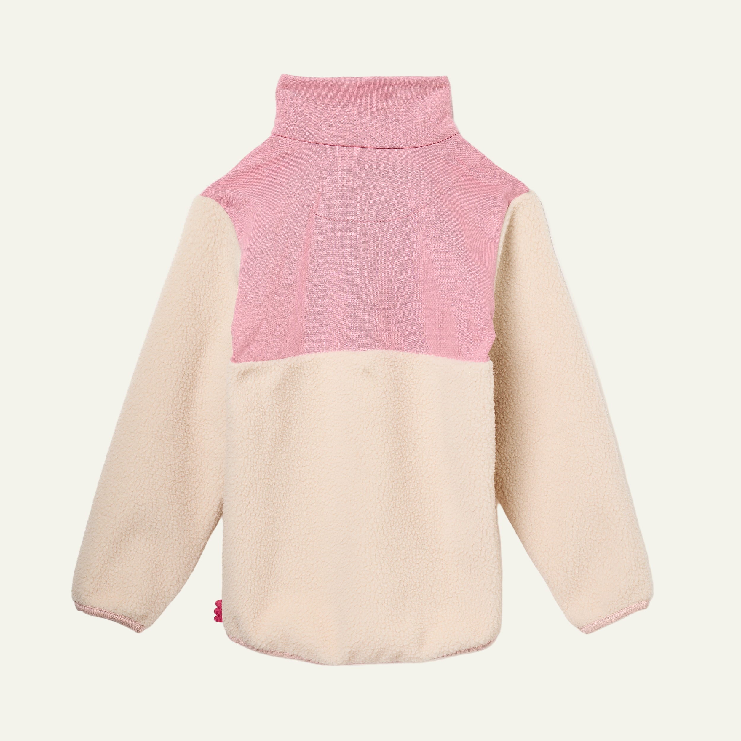 Recycled Cotton And Sherpa Pink Zip Up