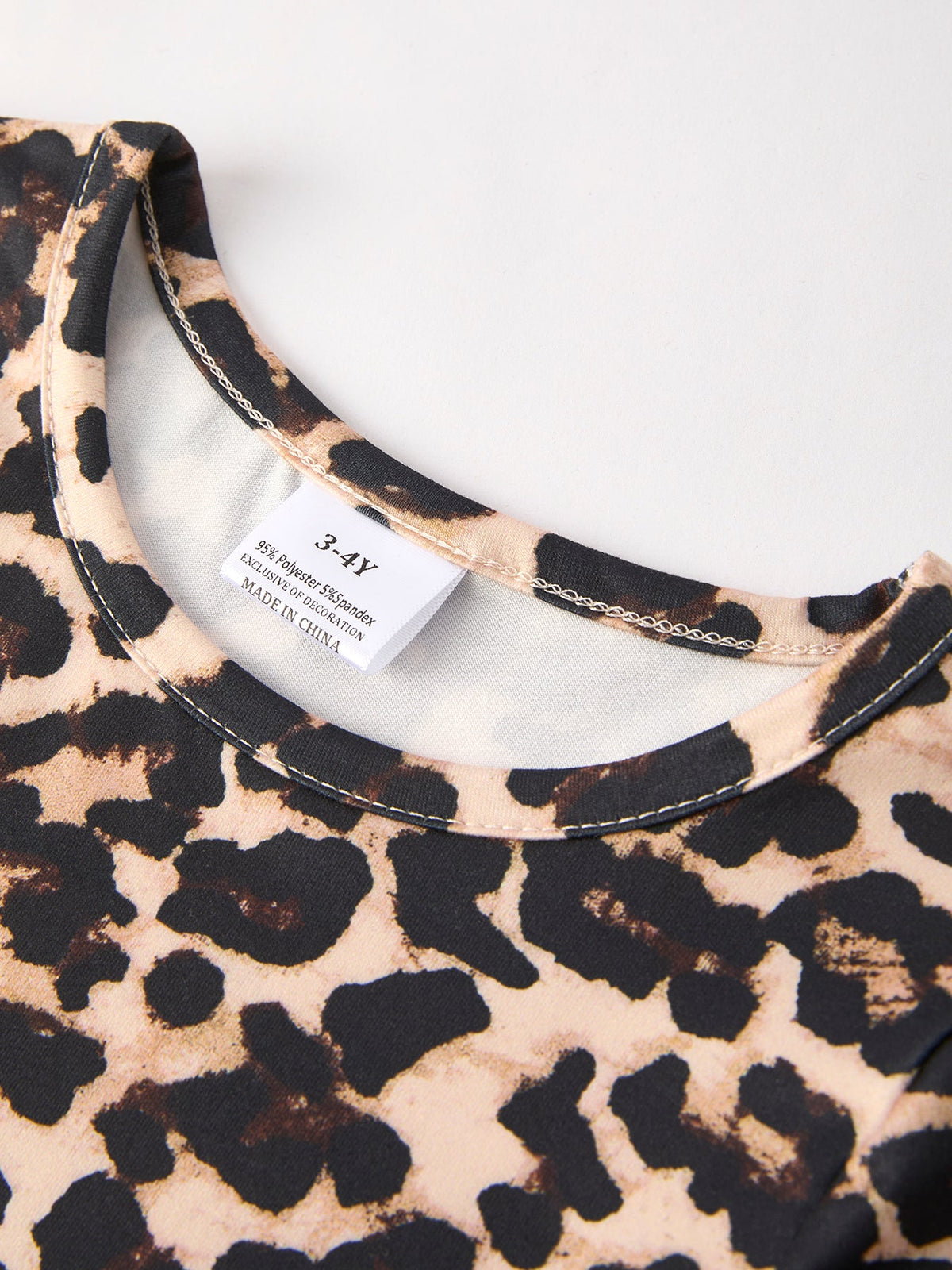 Fall Pumpkin Leopard Print Autumn Girls Ruffle Two-piece Dress
