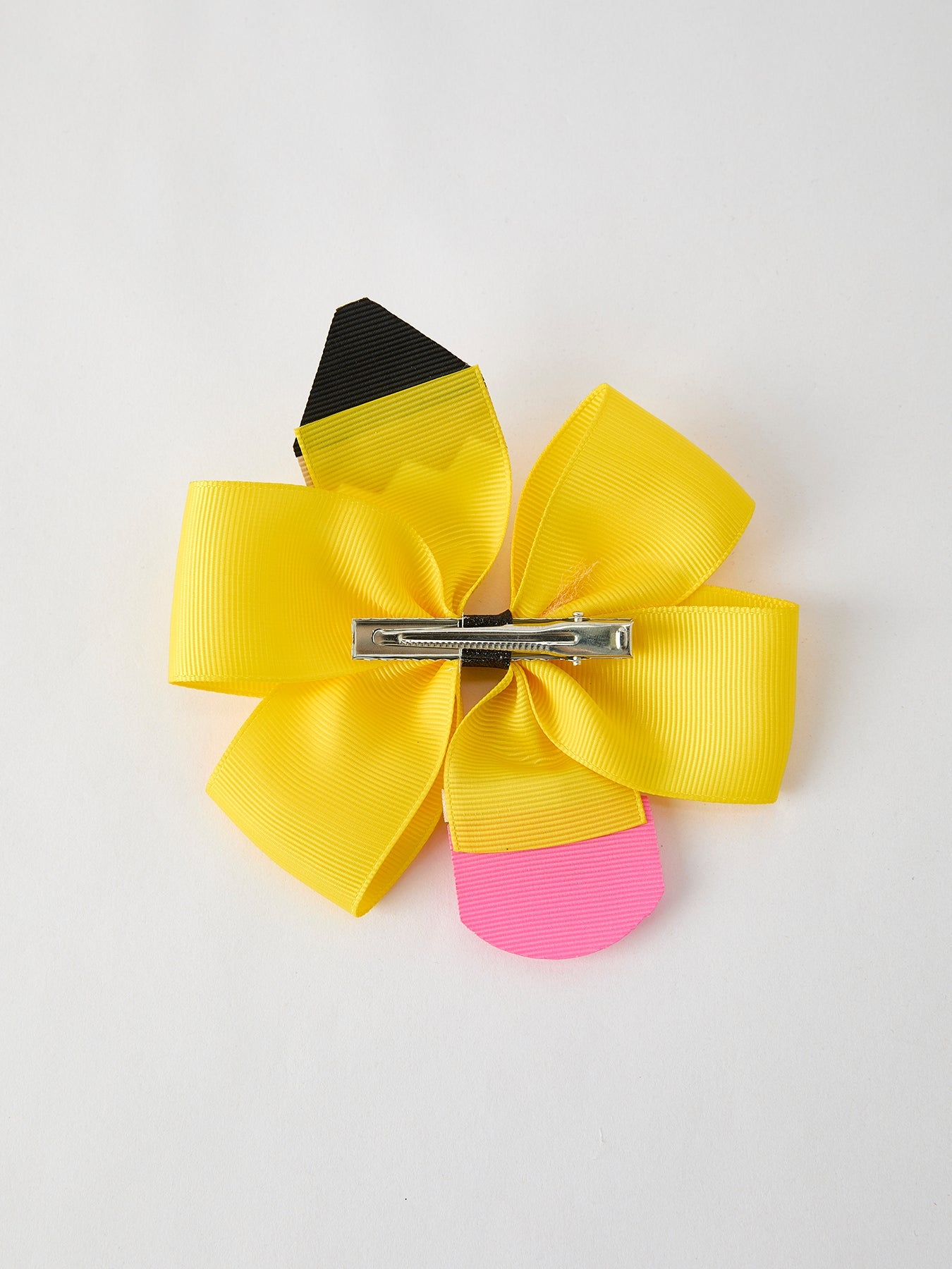 Back To School Pencil Bow 4.3 Inch Hair Clip