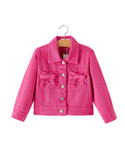 Hot Pink Fall Girls Denim Top
