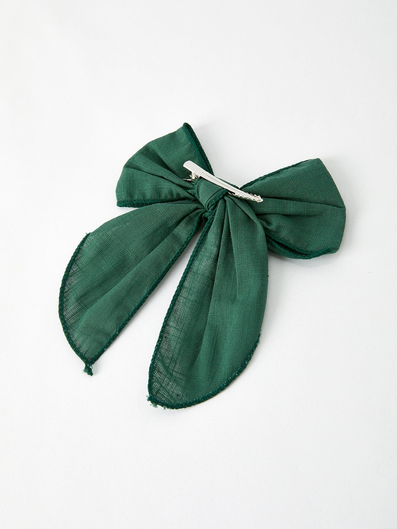 Christmas Dark Green Bow 5 Inch Hairpin