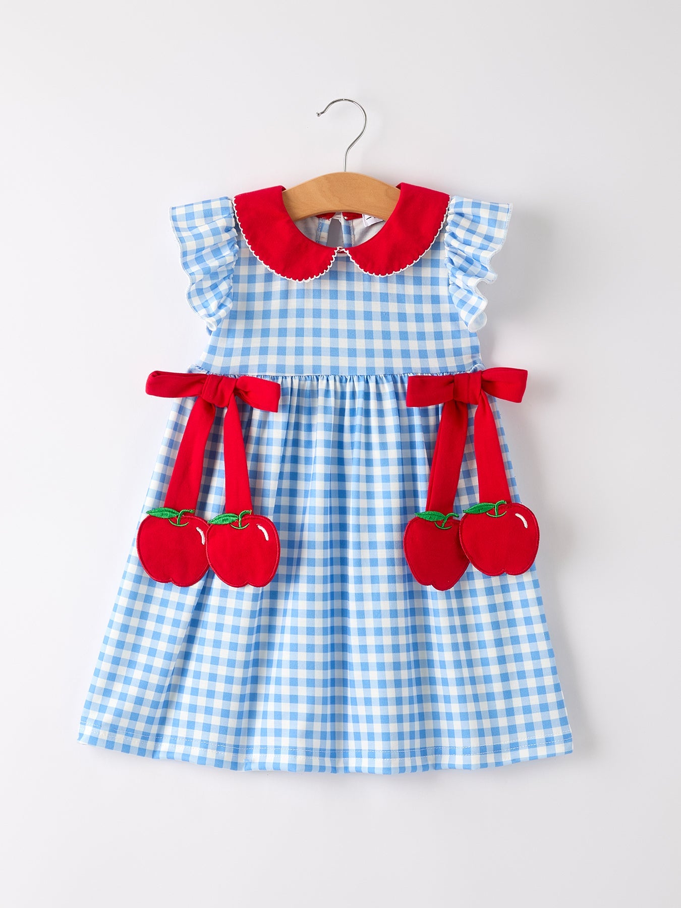 Back To School Girls Striped Lapels Bow Dress