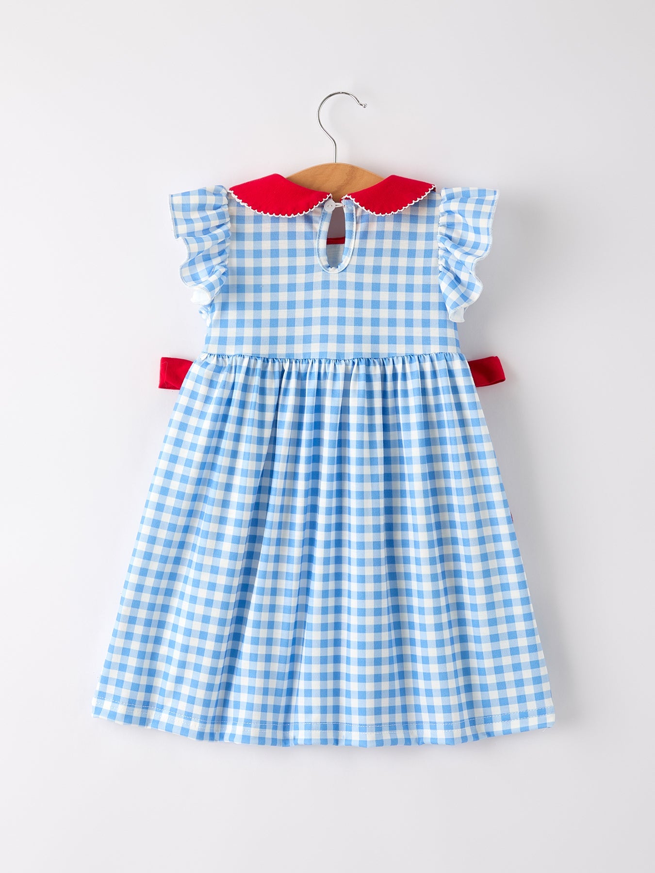 Back To School Girls Striped Lapels Bow Dress