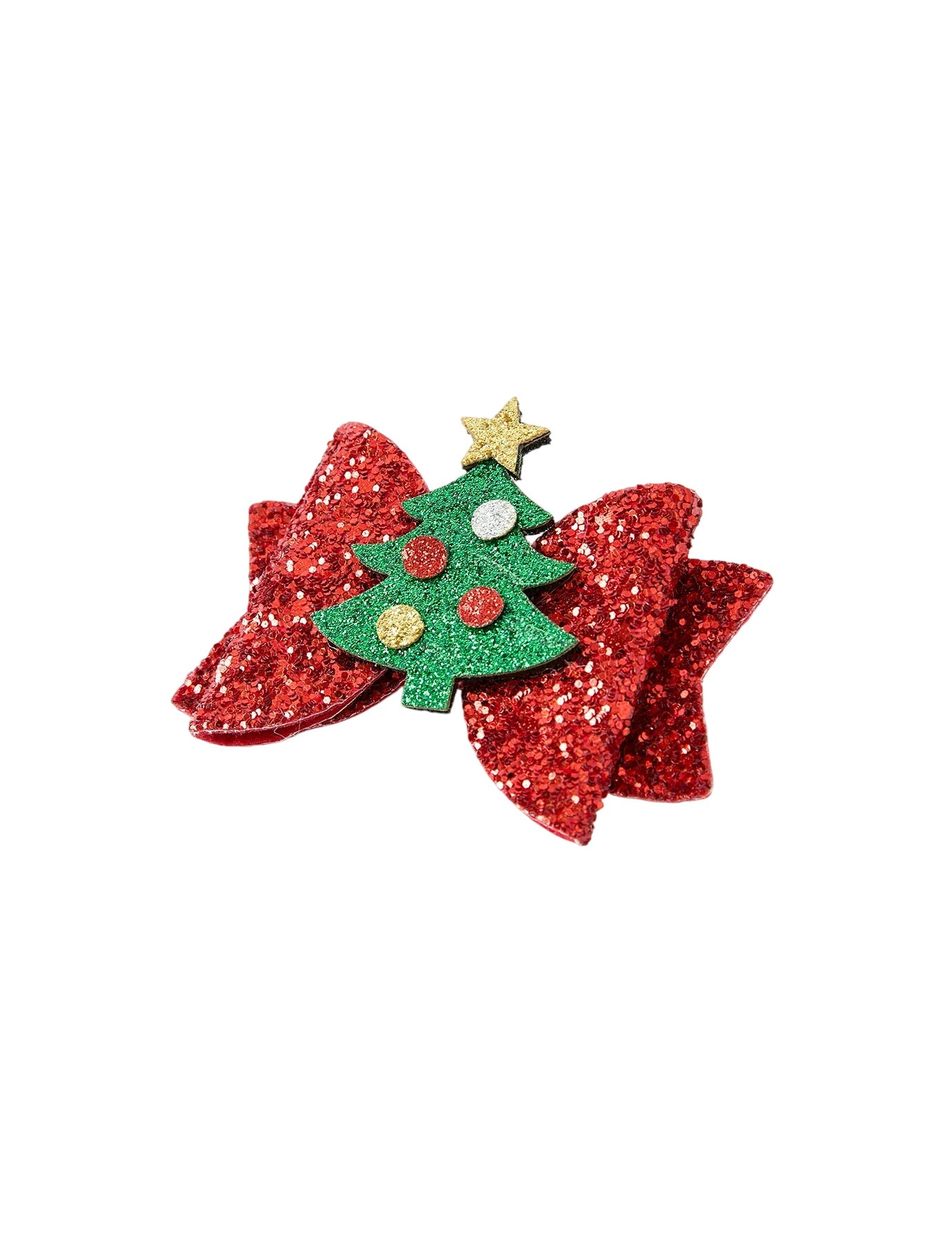 Winter Christmas Tree Sequin Bow Hair Clip