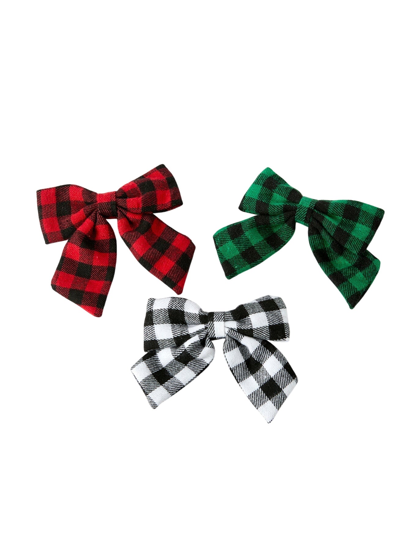 Winter Christmas Plaid Bow Hair Clip