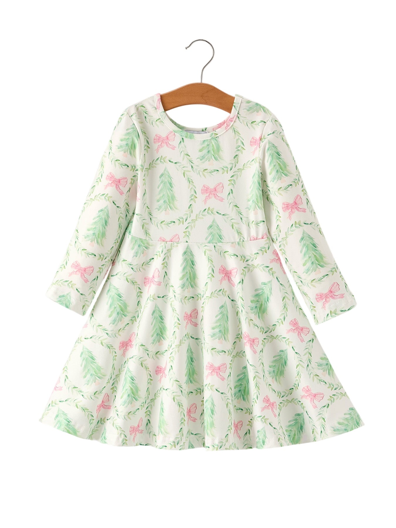 Preorder Festive Christmas Tree & Wreath Girls Dress
